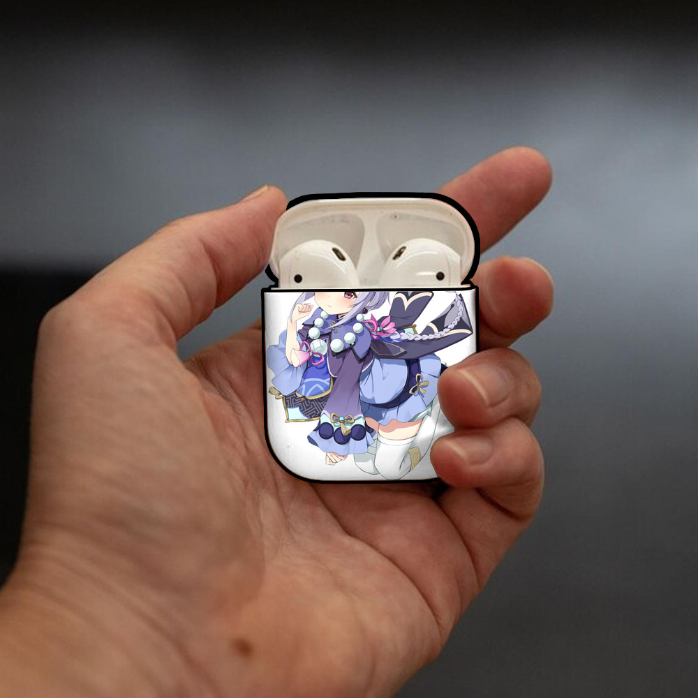 げんし神 七七 なな  genshin Nana AirPods 第2世代保護ケース ハードシェル ブラック 耐衝撃・防指紋・カラビナ付き