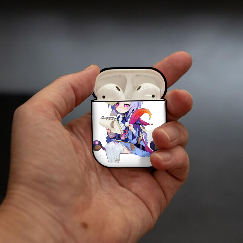 げんし神 七七 なな  genshin Nana AirPods 第2世代保護ケース ハードシェル ブラック 耐衝撃・防指紋・カラビナ付き