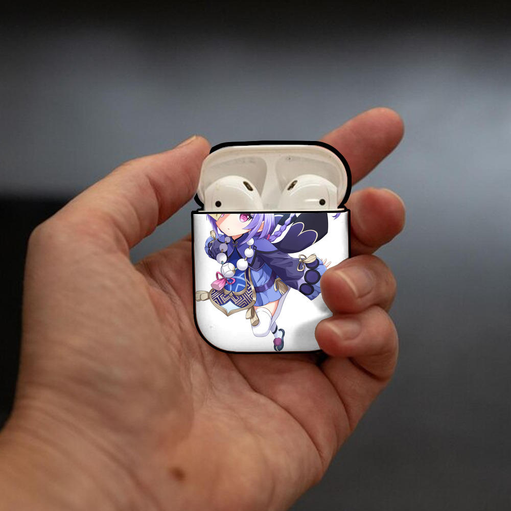 げんし神 七七 なな  genshin Nana AirPods 第2世代保護ケース ハードシェル ブラック 耐衝撃・防指紋・カラビナ付き