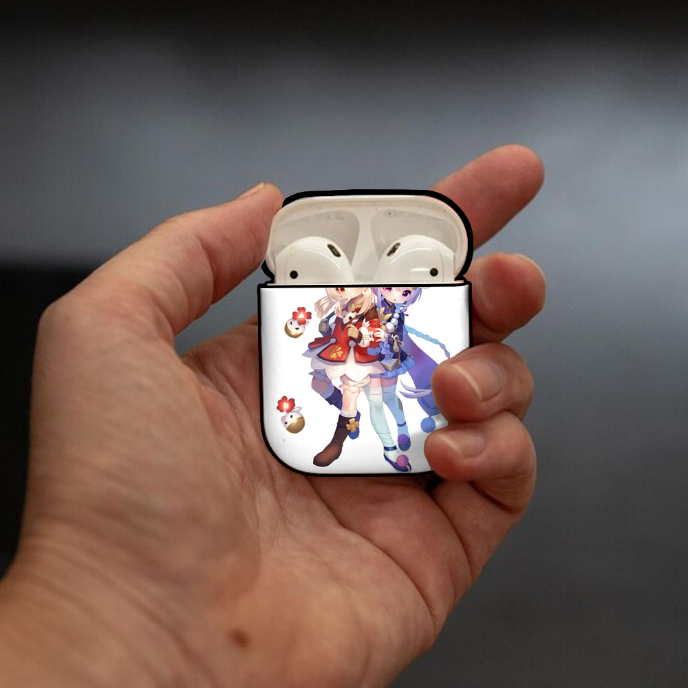 げんし神 七七 なな  genshin Nana AirPods 第2世代保護ケース ハードシェル ブラック 耐衝撃・防指紋・カラビナ付き