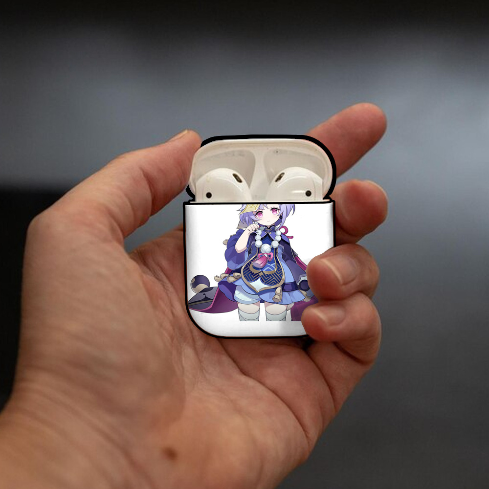 げんし神 七七 なな  genshin Nana AirPods 第2世代保護ケース ハードシェル ブラック 耐衝撃・防指紋・カラビナ付き