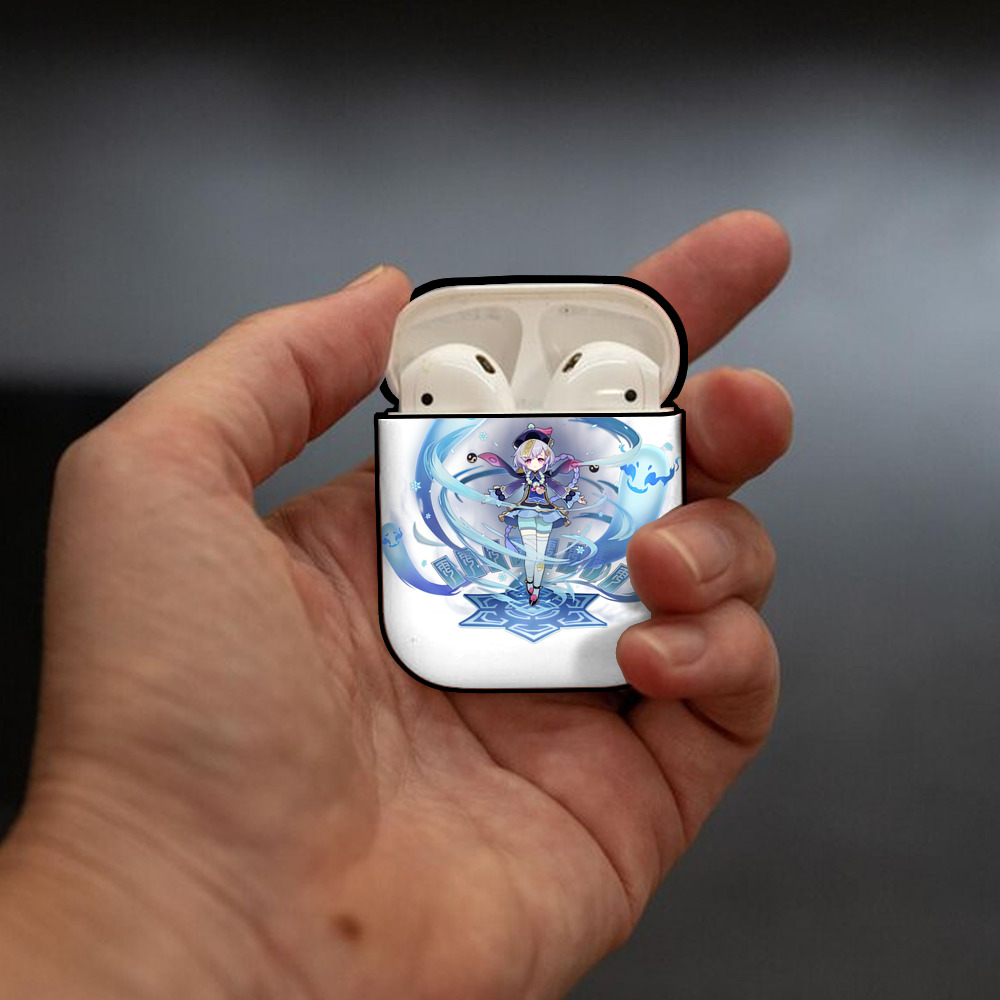 げんし神 七七 なな  genshin Nana AirPods 第2世代保護ケース ハードシェル ブラック 耐衝撃・防指紋・カラビナ付き