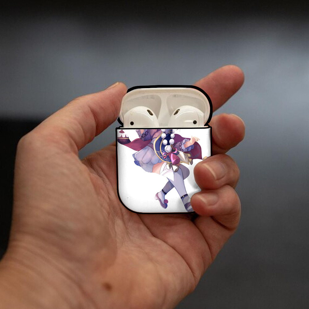 げんし神 七七 なな  genshin Nana AirPods 第2世代保護ケース ハードシェル ブラック 耐衝撃・防指紋・カラビナ付き