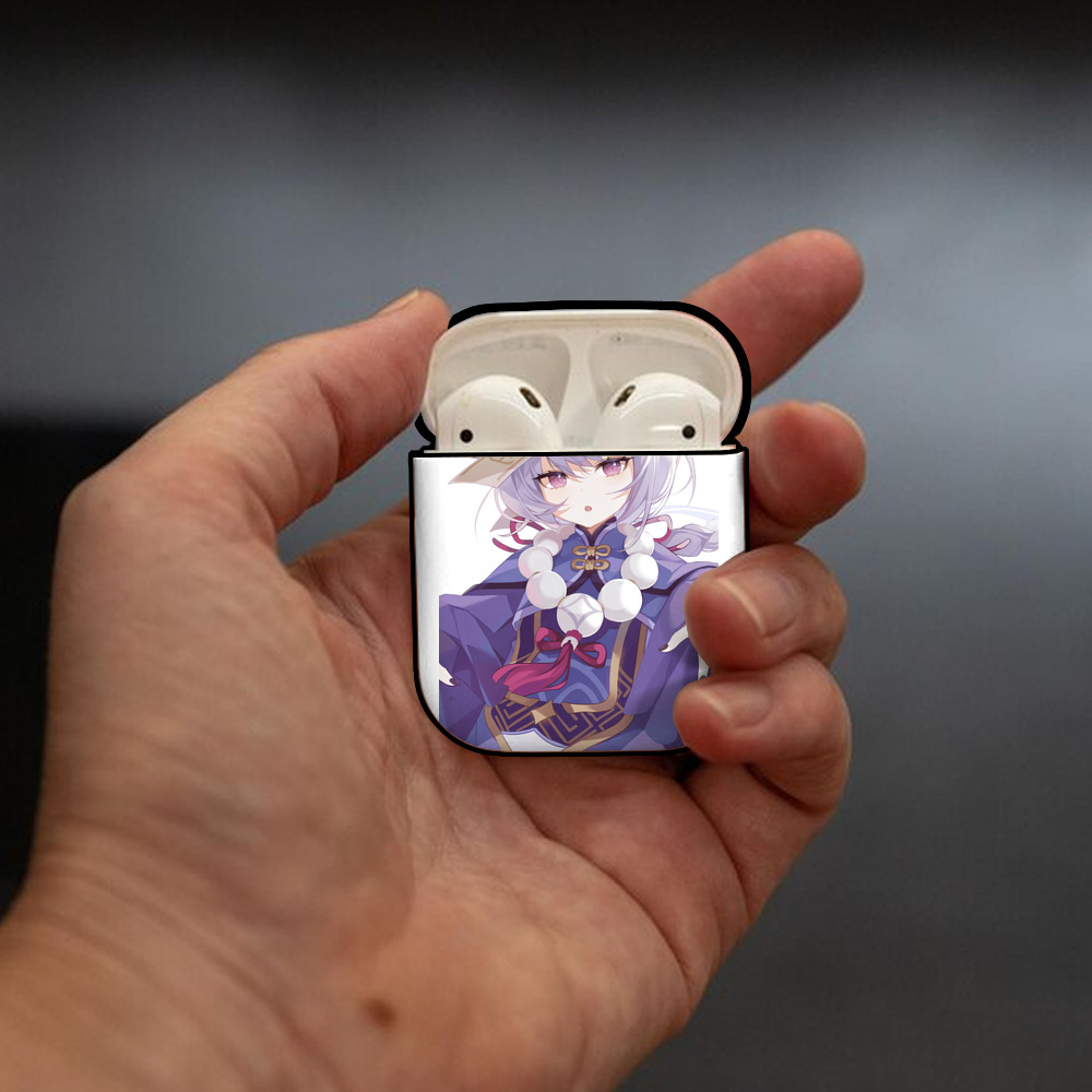 げんし神 七七 なな  genshin Nana AirPods 第2世代保護ケース ハードシェル ブラック 耐衝撃・防指紋・カラビナ付き