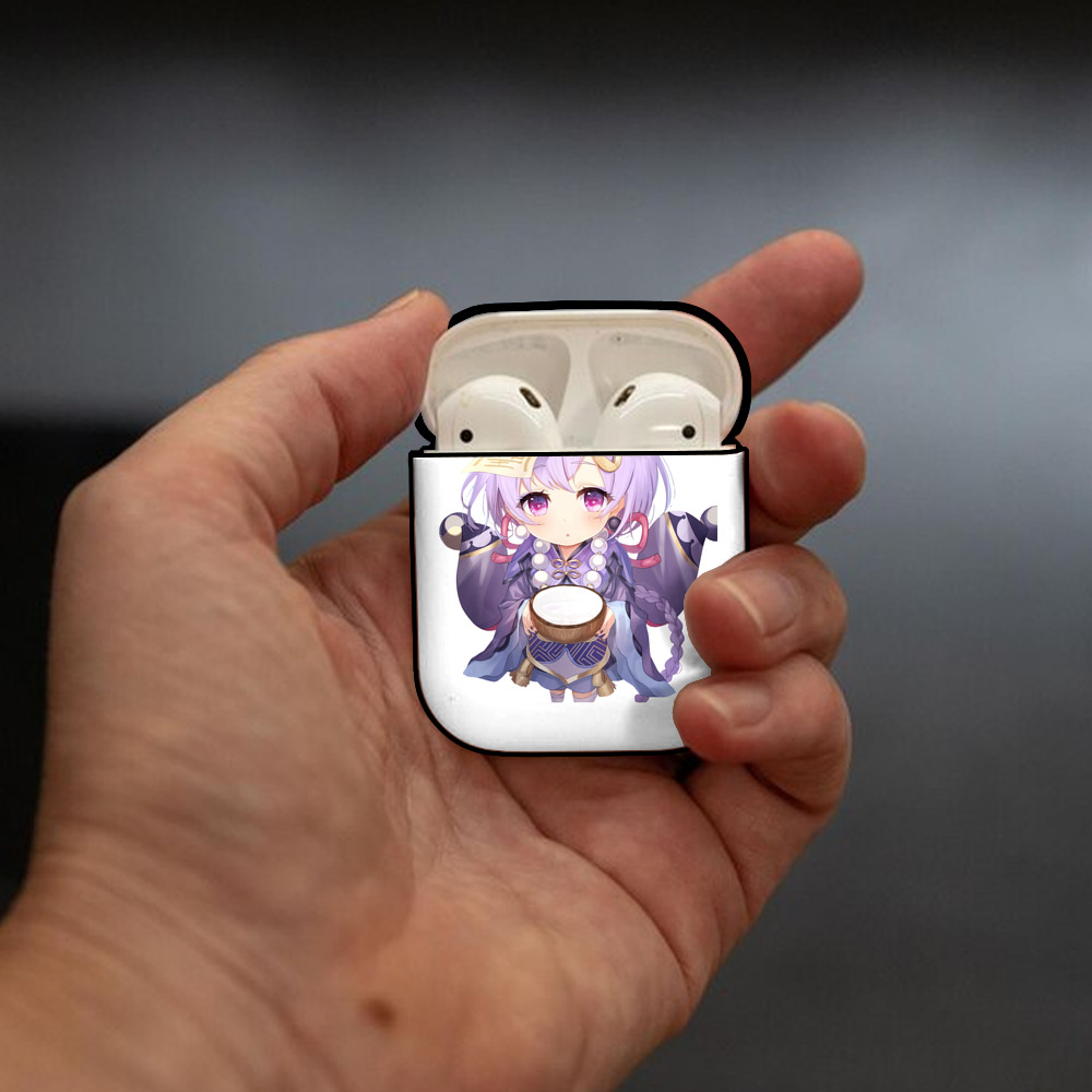 げんし神 七七 なな  genshin Nana AirPods 第2世代保護ケース ハードシェル ブラック 耐衝撃・防指紋・カラビナ付き