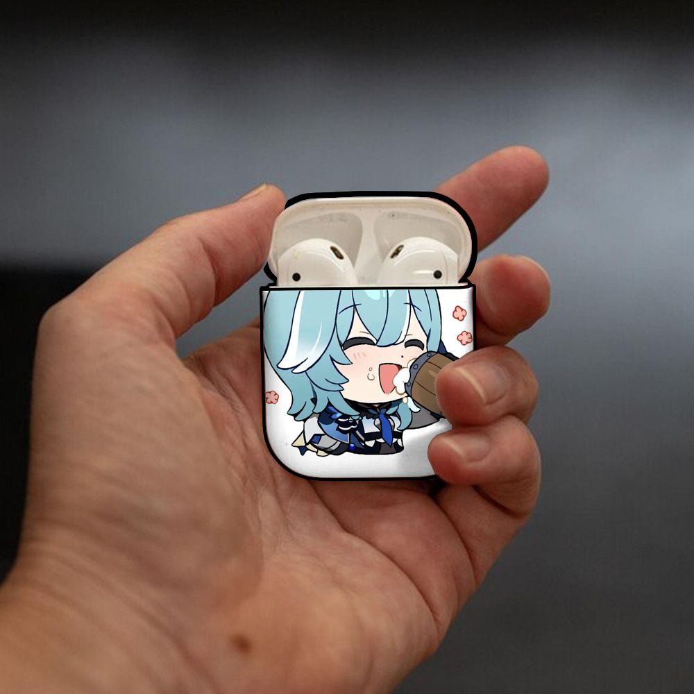 げんし神 优菈 ゆうら genshin Yūra AirPods 第2世代保護ケース ハードシェル ブラック 耐衝撃・防指紋・カラビナ付き
