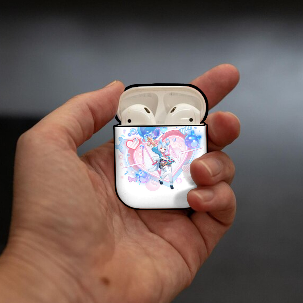 げんし神 シゲウィン genshin Shigewin AirPods 第2世代保護ケース ハードシェル ブラック 耐衝撃・防指紋・カラビナ付き