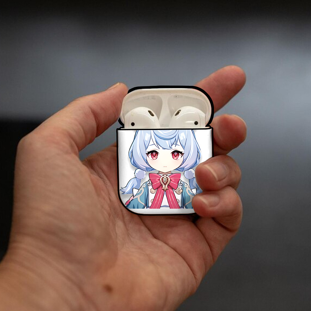 げんし神 シゲウィン genshin Shigewin AirPods 第2世代保護ケース ハードシェル ブラック 耐衝撃・防指紋・カラビナ付き