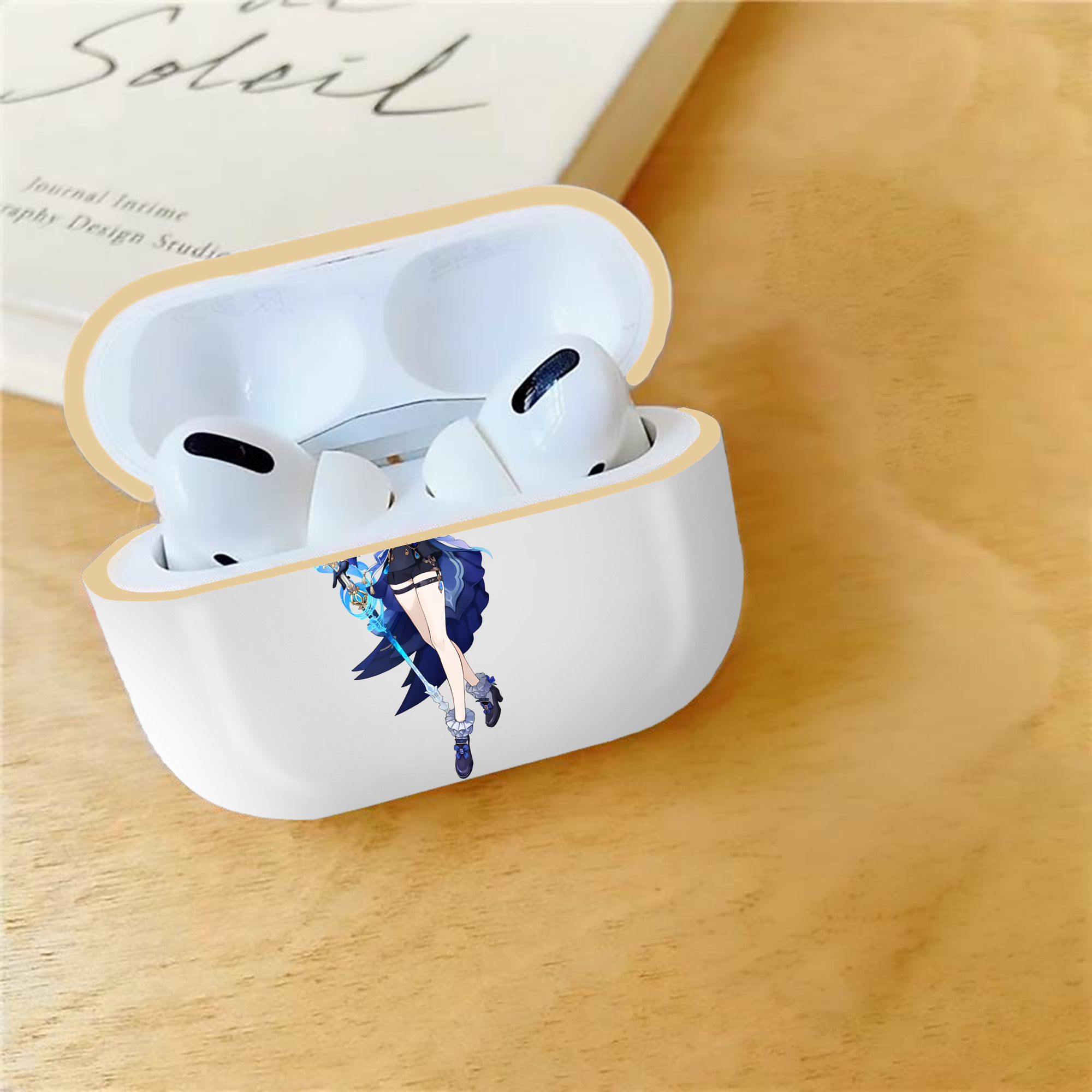 げんし神 フリーナ genshin Furina 【AirPods Pro用】ハードシェル保護ケース｜耐衝撃・防指紋・カラビナ付き商品仕様