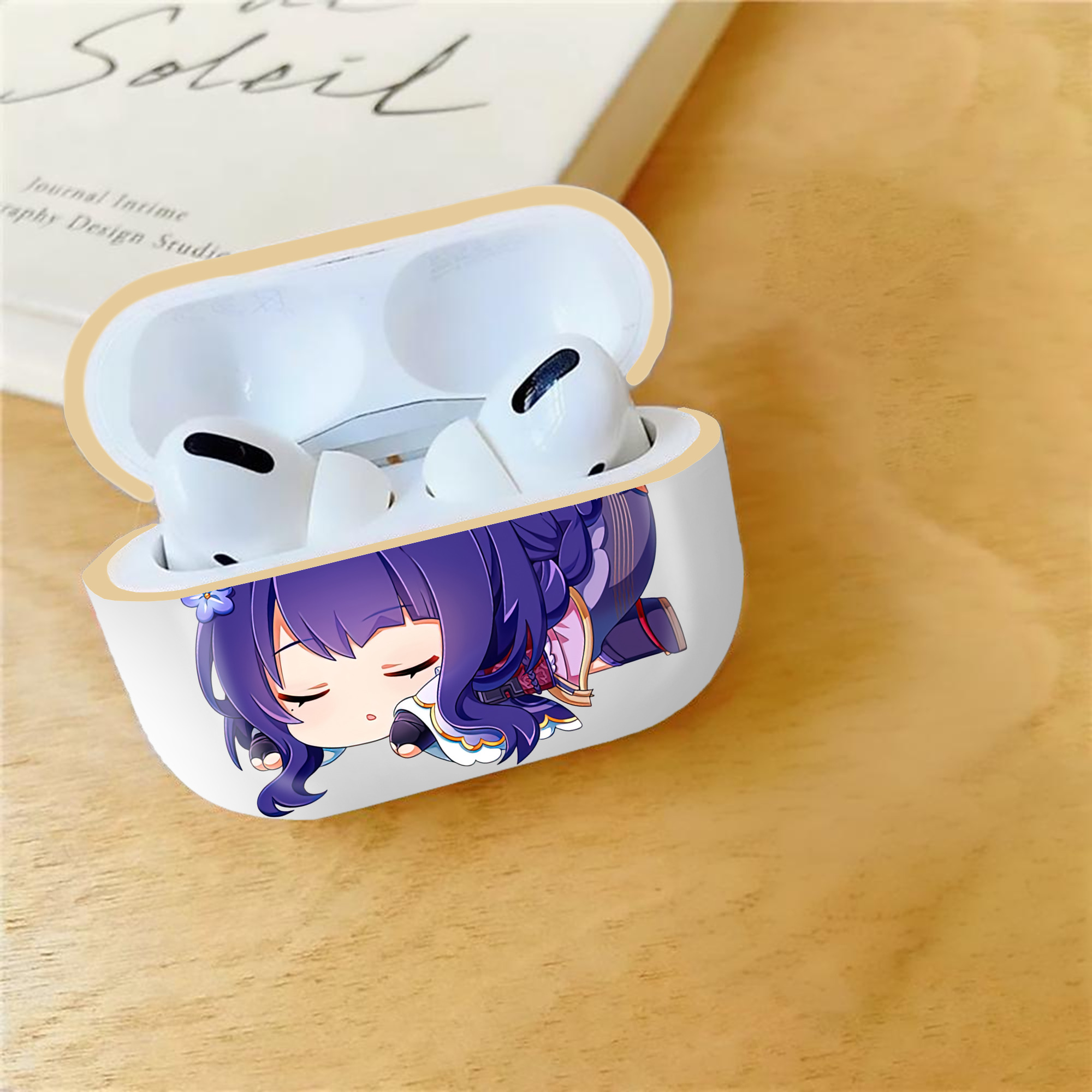 げんし神 雷電将軍 らいでんしょうぐん genshin Raiden Shogun 【AirPods Pro用】ハードシェル保護ケース｜耐衝撃・防指紋・カラビナ付き商品仕様