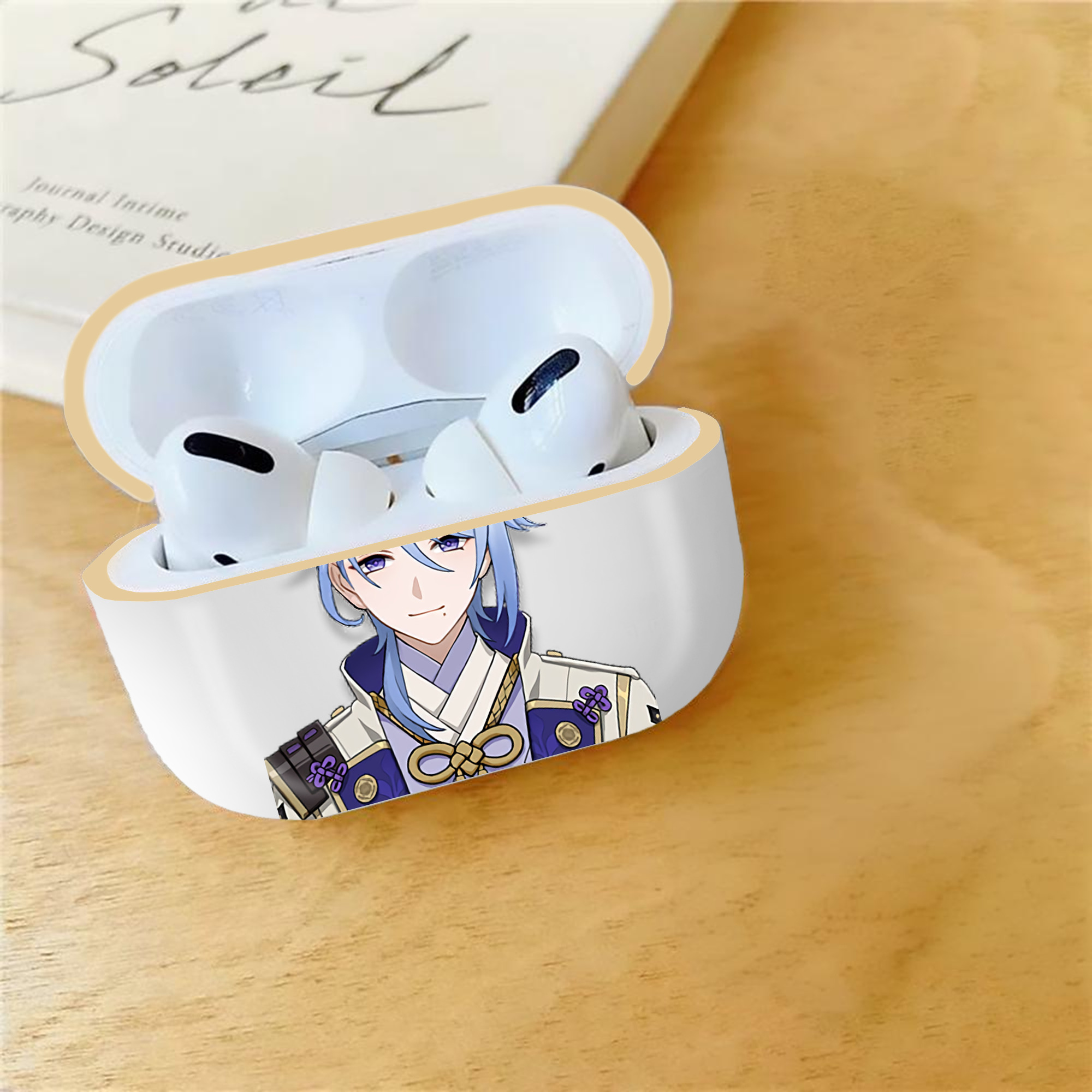 げんし神 神里綾人 かみさとあやと genshin Kamisato Ayato 【AirPods Pro用】ハードシェル保護ケース｜耐衝撃・防指紋・カラビナ付き商品仕様