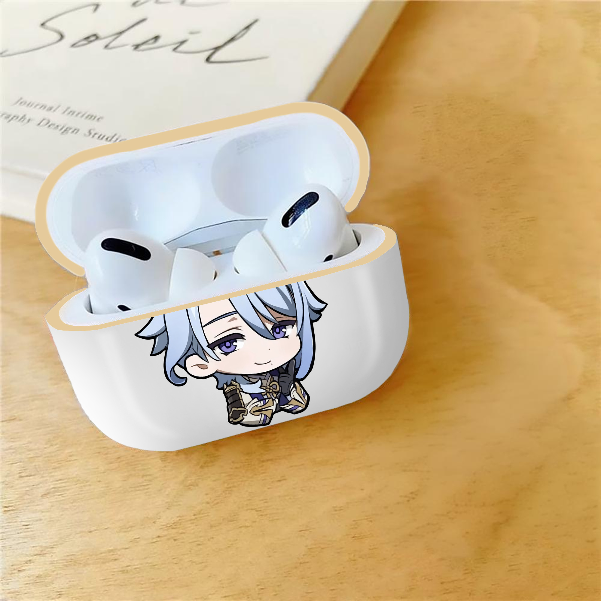 げんし神 神里綾人 かみさとあやと genshin Kamisato Ayato 【AirPods Pro用】ハードシェル保護ケース｜耐衝撃・防指紋・カラビナ付き商品仕様