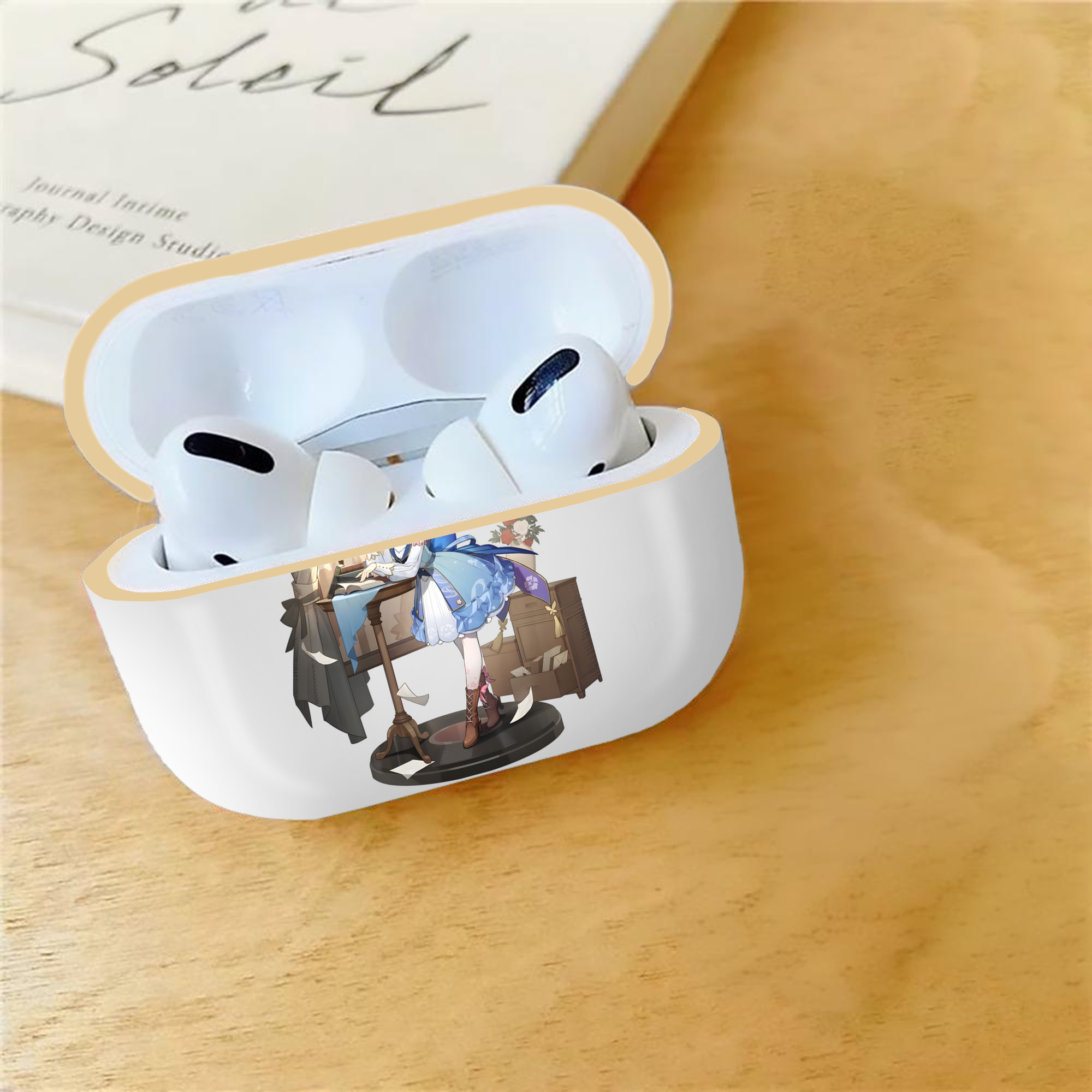 げんし神 神里綾華 神宮寺レン genshin Kamimiya Ren 【AirPods Pro用】ハードシェル保護ケース｜耐衝撃・防指紋・カラビナ付き商品仕様