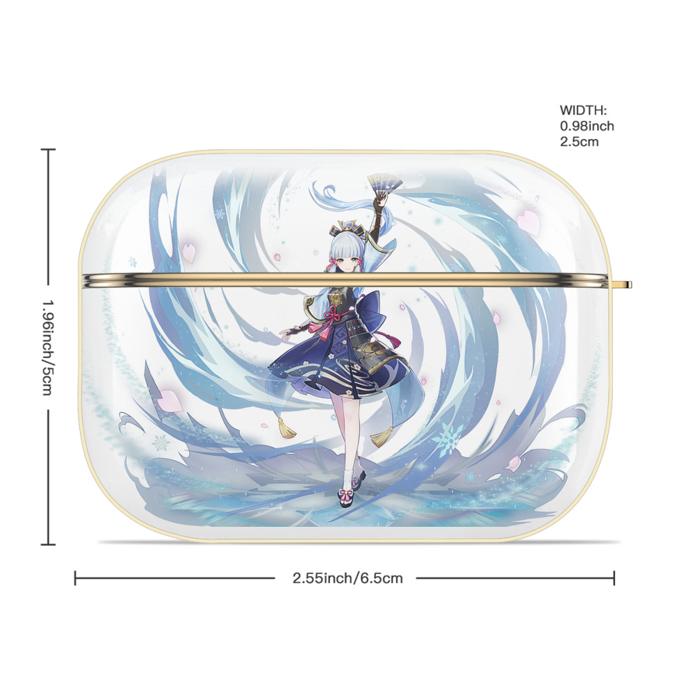 げんし神 神里綾華 神宮寺レン genshin Kamimiya Ren 【AirPods Pro用】ハードシェル保護ケース｜耐衝撃・防指紋・カラビナ付き商品仕様