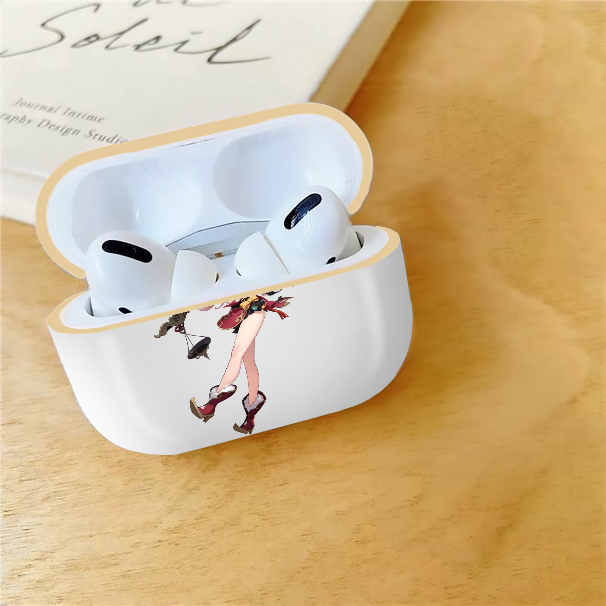 げんし神 ヤンフェイ genshin Yanfei 【AirPods Pro用】ハードシェル保護ケース｜耐衝撃・防指紋・カラビナ付き商品仕様