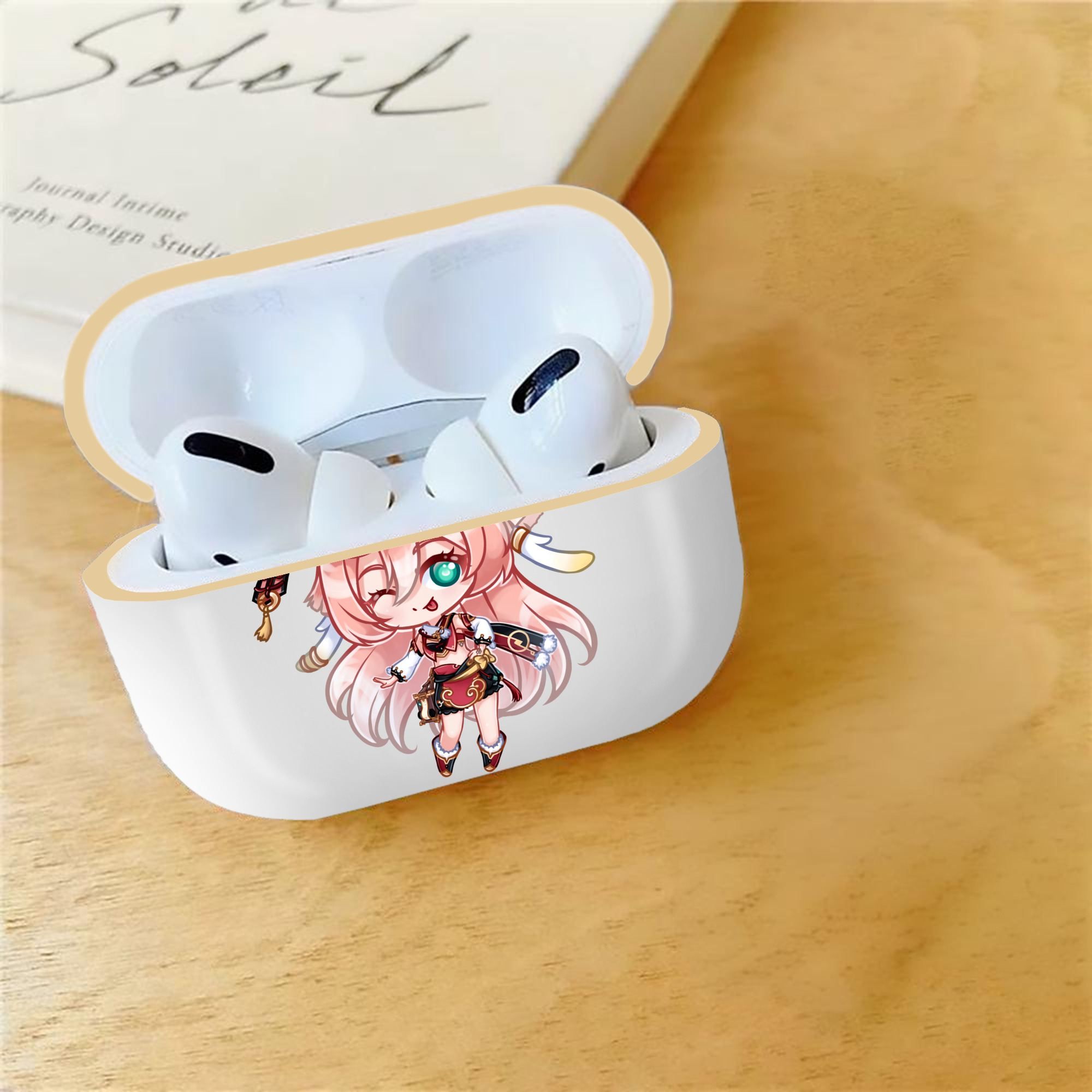 げんし神 ヤンフェイ genshin Yanfei 【AirPods Pro用】ハードシェル保護ケース｜耐衝撃・防指紋・カラビナ付き商品仕様