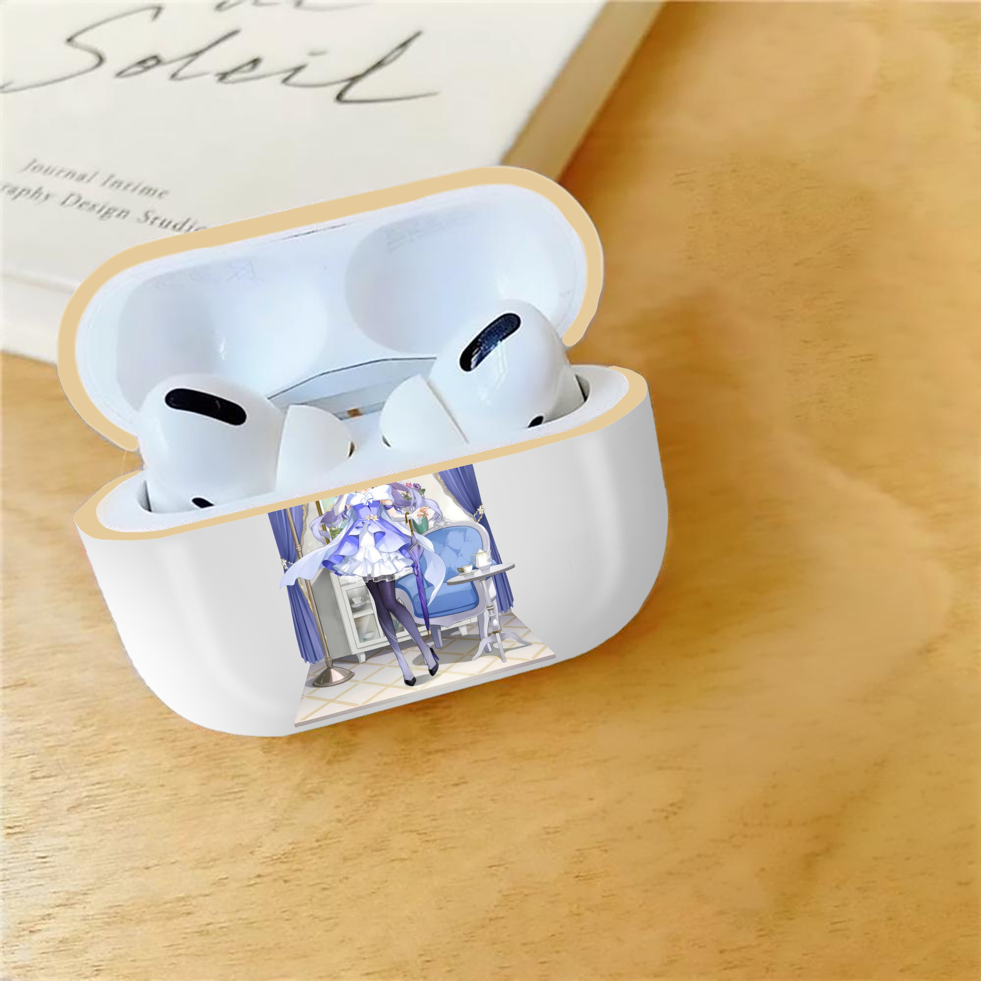 げんし神 刻晴 こくせい genshin Kokusei 【AirPods Pro用】ハードシェル保護ケース｜耐衝撃・防指紋・カラビナ付き商品仕様