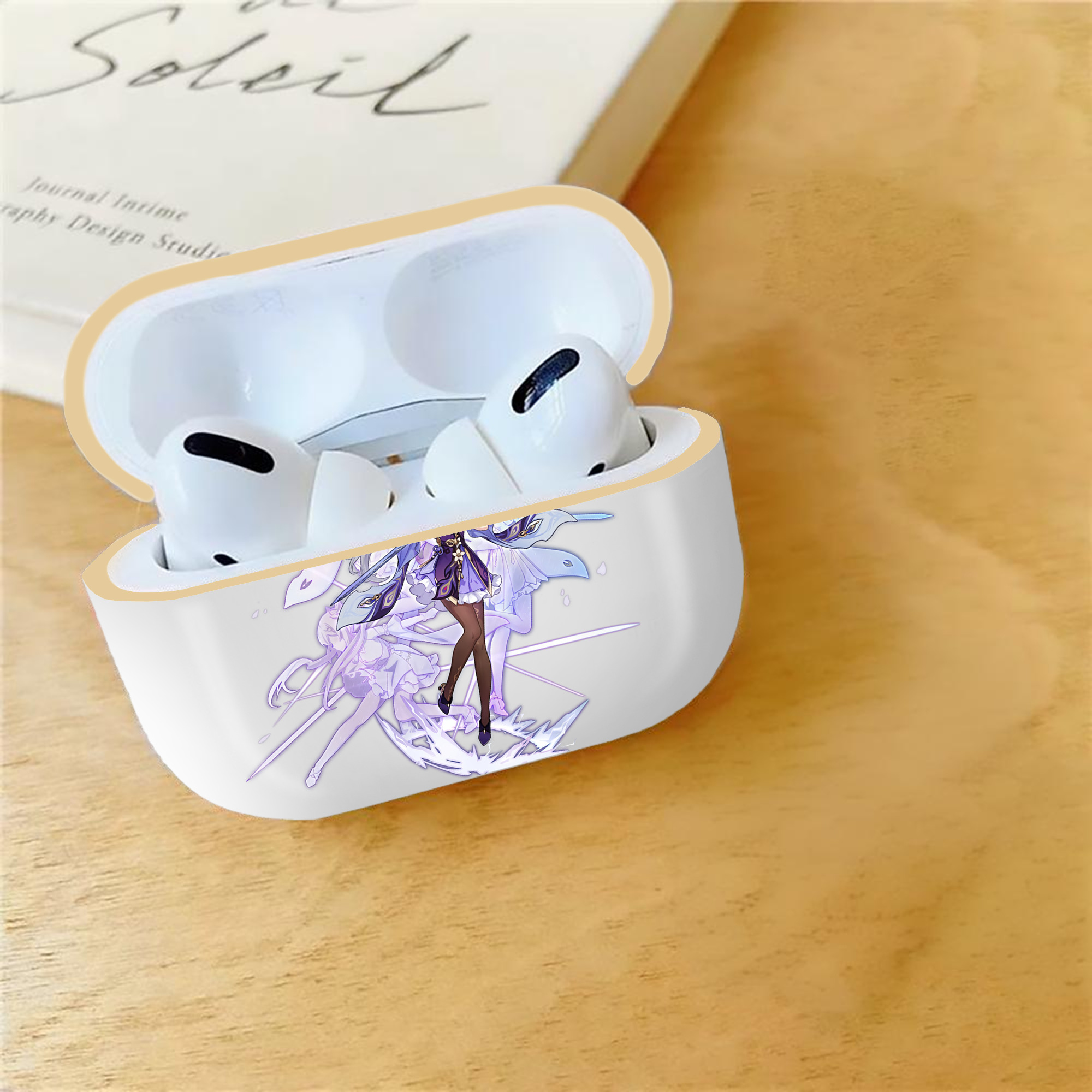 げんし神 刻晴 こくせい genshin Kokusei 【AirPods Pro用】ハードシェル保護ケース｜耐衝撃・防指紋・カラビナ付き商品仕様