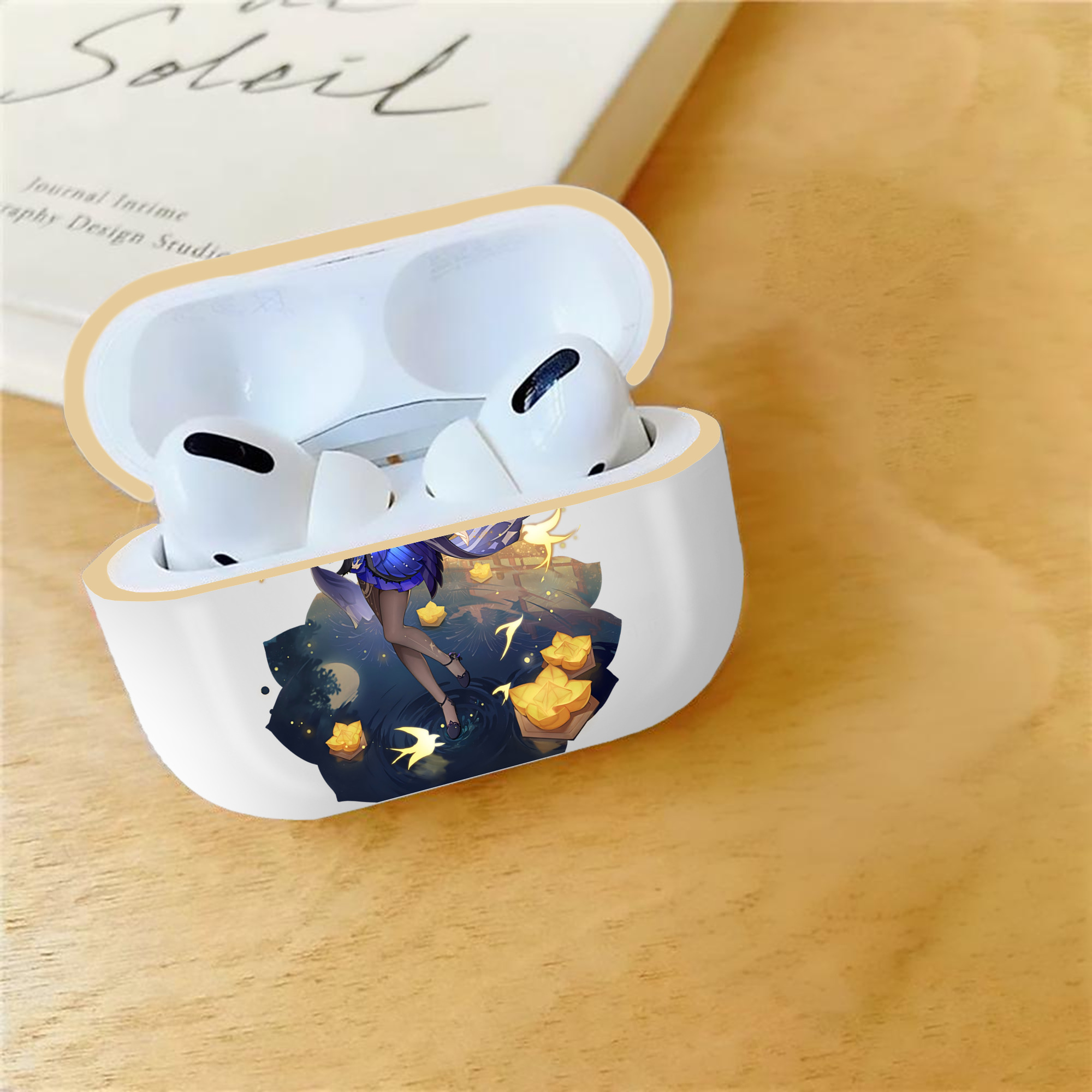 げんし神 刻晴 こくせい genshin Kokusei 【AirPods Pro用】ハードシェル保護ケース｜耐衝撃・防指紋・カラビナ付き商品仕様