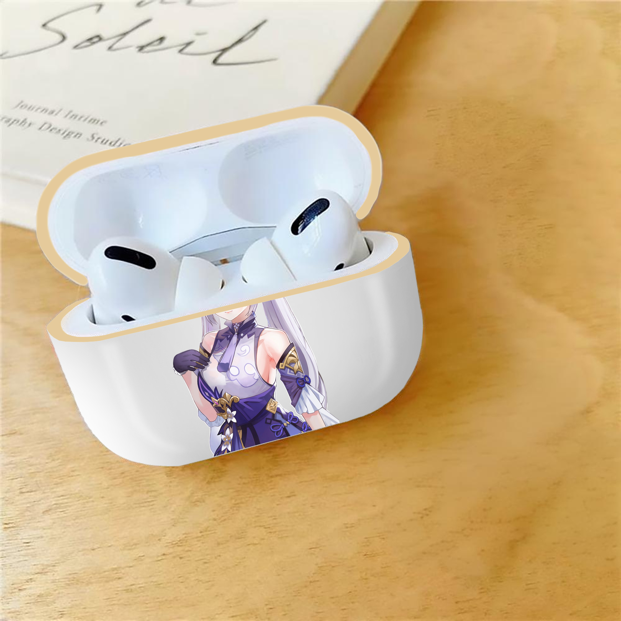 げんし神 刻晴 こくせい genshin Kokusei 【AirPods Pro用】ハードシェル保護ケース｜耐衝撃・防指紋・カラビナ付き商品仕様