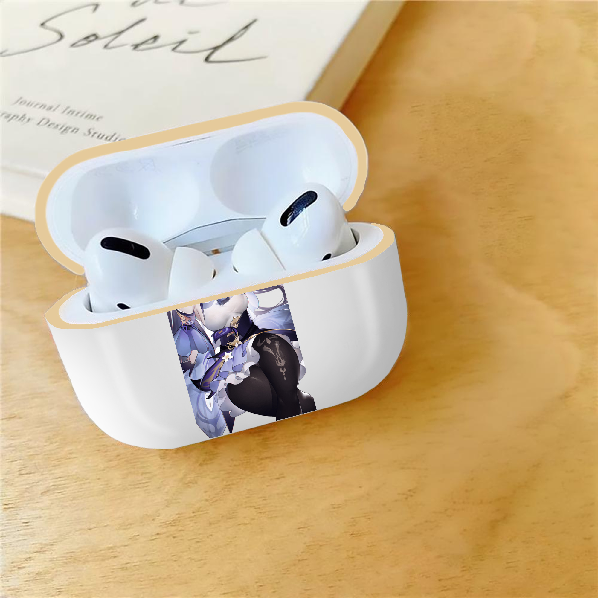 げんし神 刻晴 こくせい genshin Kokusei 【AirPods Pro用】ハードシェル保護ケース｜耐衝撃・防指紋・カラビナ付き商品仕様