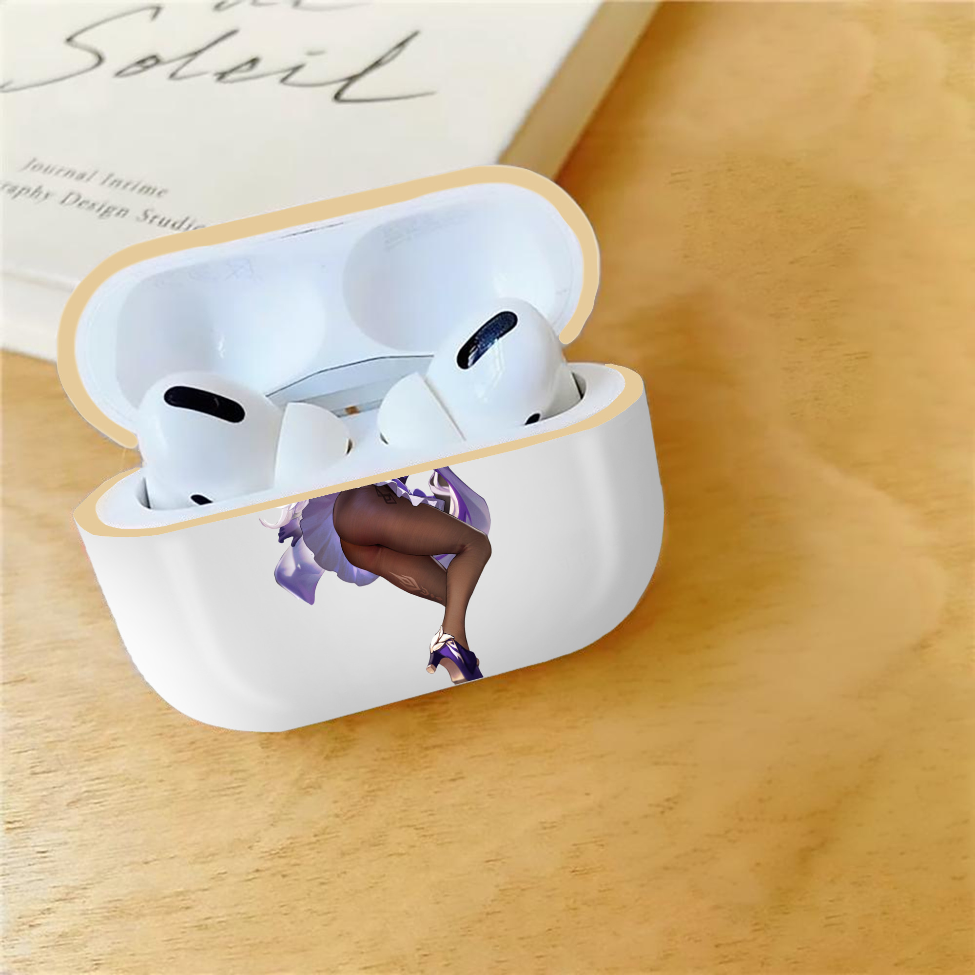 げんし神 刻晴 こくせい genshin Kokusei 【AirPods Pro用】ハードシェル保護ケース｜耐衝撃・防指紋・カラビナ付き商品仕様
