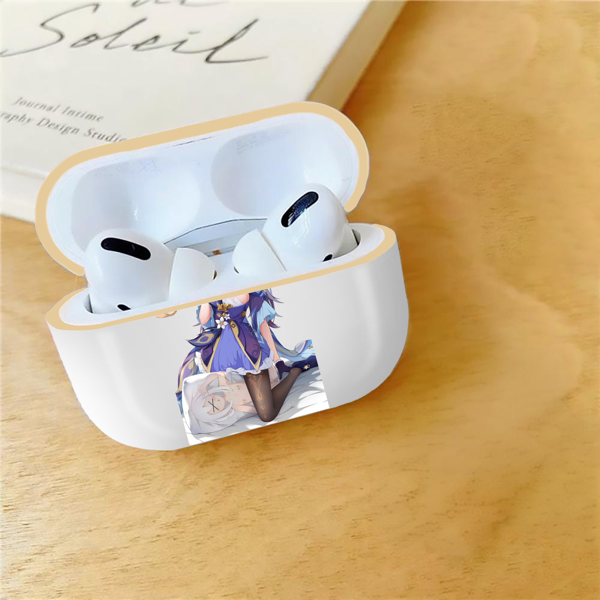 げんし神 刻晴 こくせい genshin Kokusei 【AirPods Pro用】ハードシェル保護ケース｜耐衝撃・防指紋・カラビナ付き商品仕様