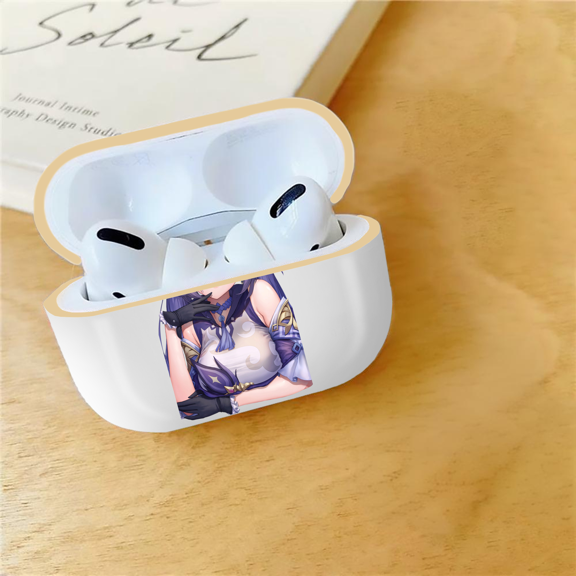 げんし神 刻晴 こくせい genshin Kokusei 【AirPods Pro用】ハードシェル保護ケース｜耐衝撃・防指紋・カラビナ付き商品仕様