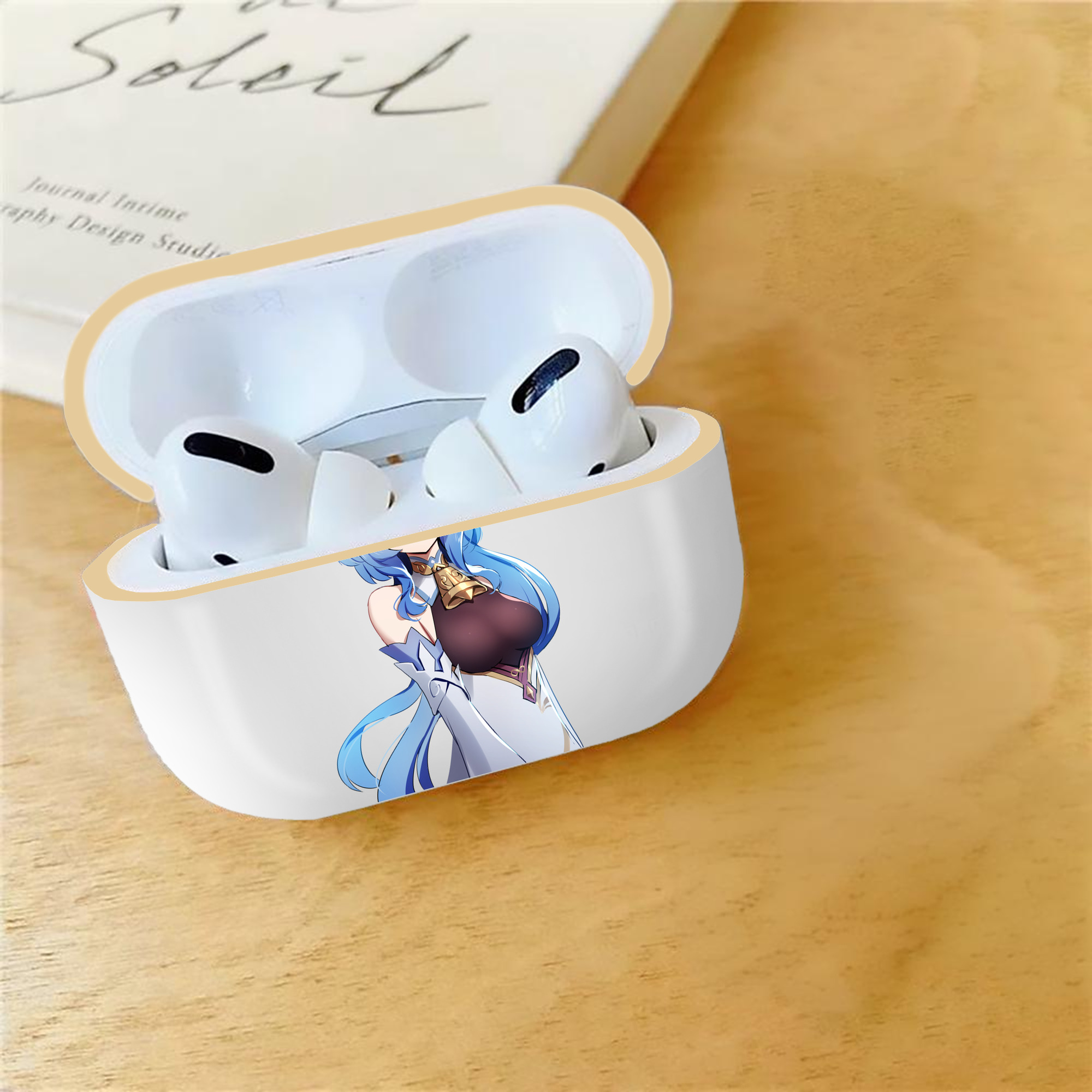 げんし神 甘雨 かんう genshin Ganyu 【AirPods Pro用】ハードシェル保護ケース｜耐衝撃・防指紋・カラビナ付き商品仕様