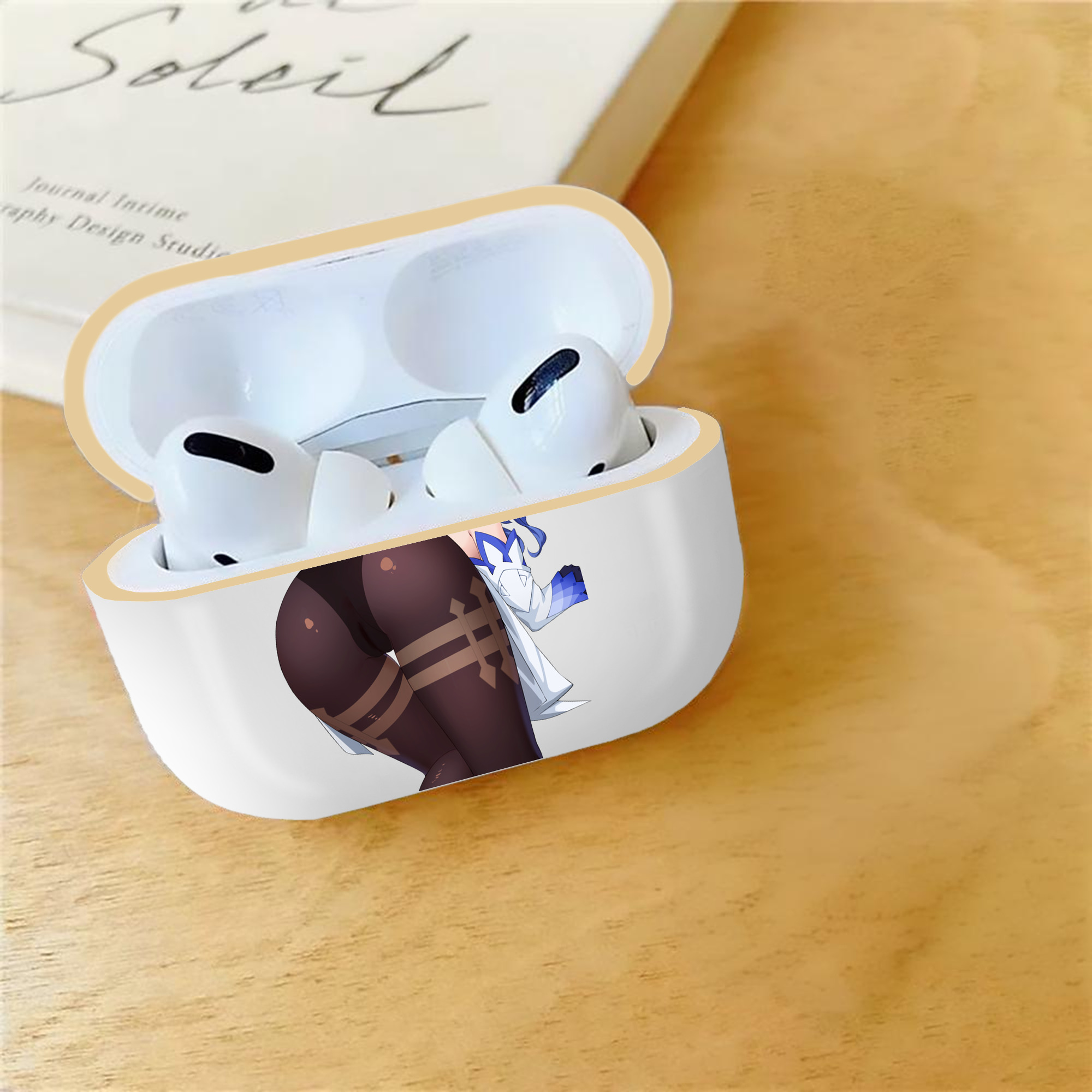 げんし神 甘雨 かんう genshin Ganyu 【AirPods Pro用】ハードシェル保護ケース｜耐衝撃・防指紋・カラビナ付き商品仕様