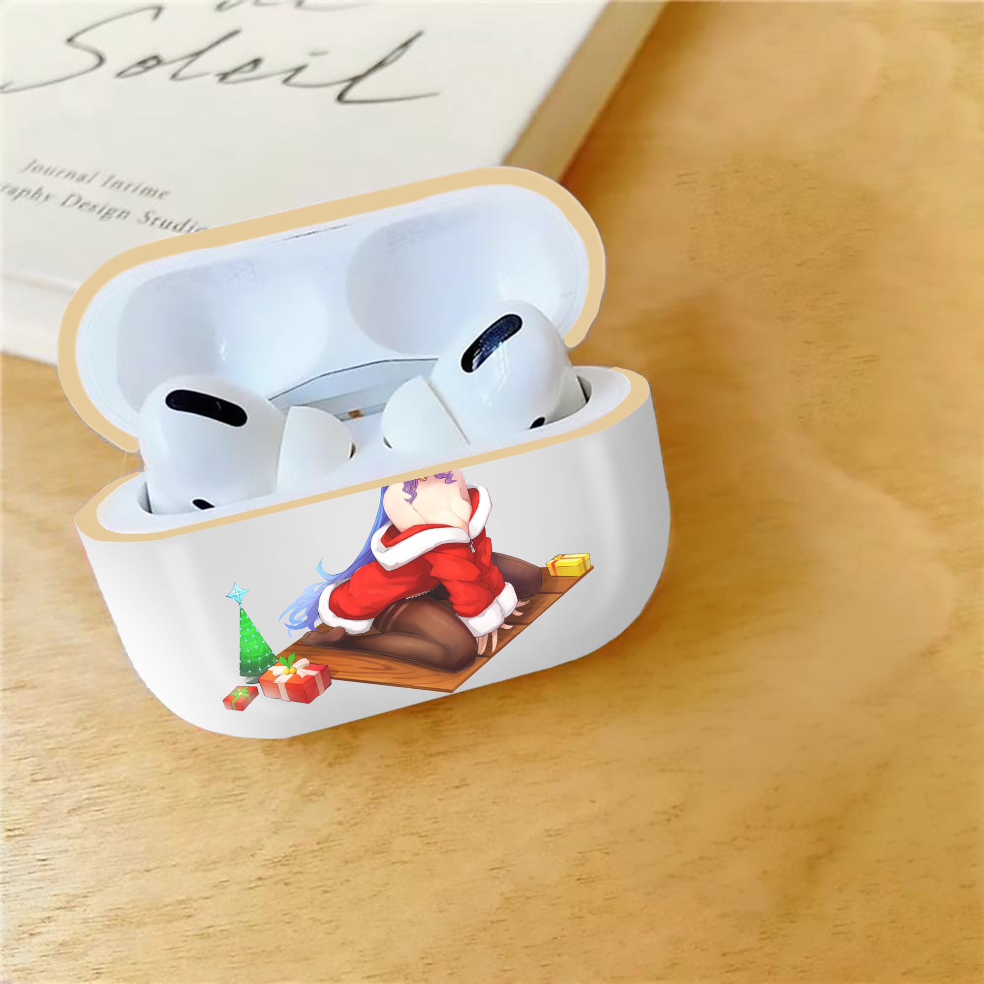 げんし神 甘雨 かんう genshin Ganyu 【AirPods Pro用】ハードシェル保護ケース｜耐衝撃・防指紋・カラビナ付き商品仕様