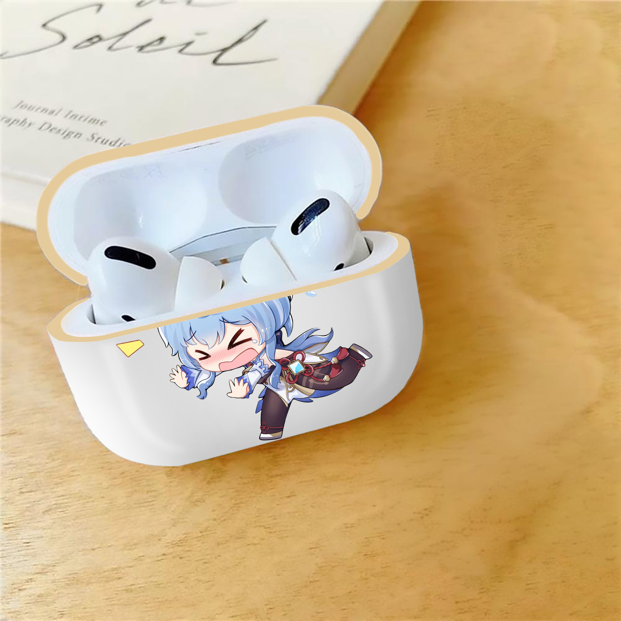 げんし神 甘雨 かんう genshin Ganyu 【AirPods Pro用】ハードシェル保護ケース｜耐衝撃・防指紋・カラビナ付き商品仕様