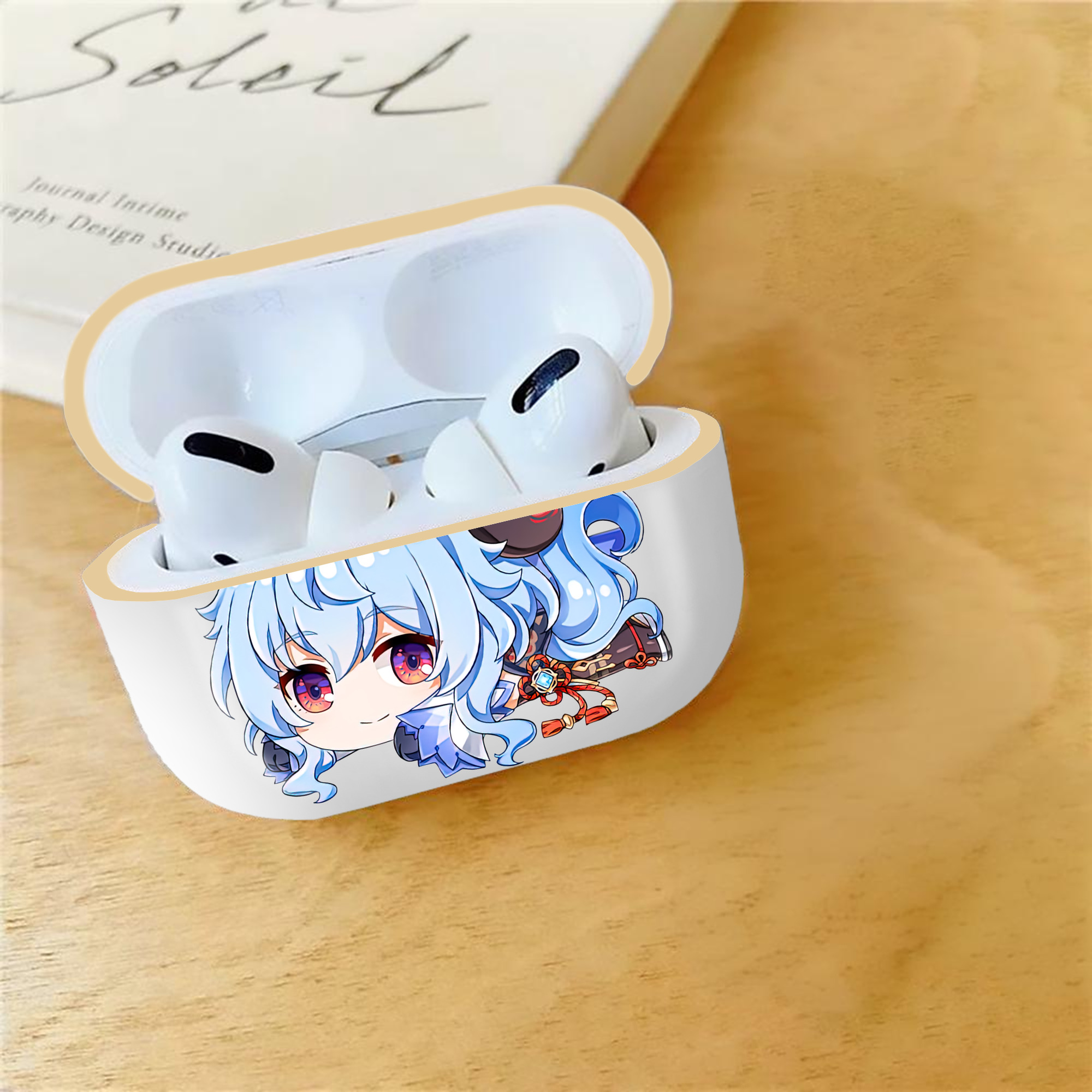 げんし神 甘雨 かんう genshin Ganyu 【AirPods Pro用】ハードシェル保護ケース｜耐衝撃・防指紋・カラビナ付き商品仕様