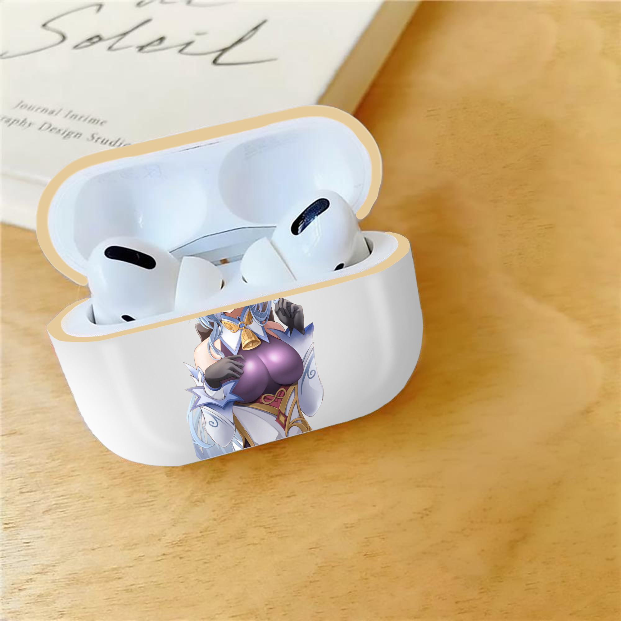 げんし神 甘雨 かんう genshin Ganyu 【AirPods Pro用】ハードシェル保護ケース｜耐衝撃・防指紋・カラビナ付き商品仕様