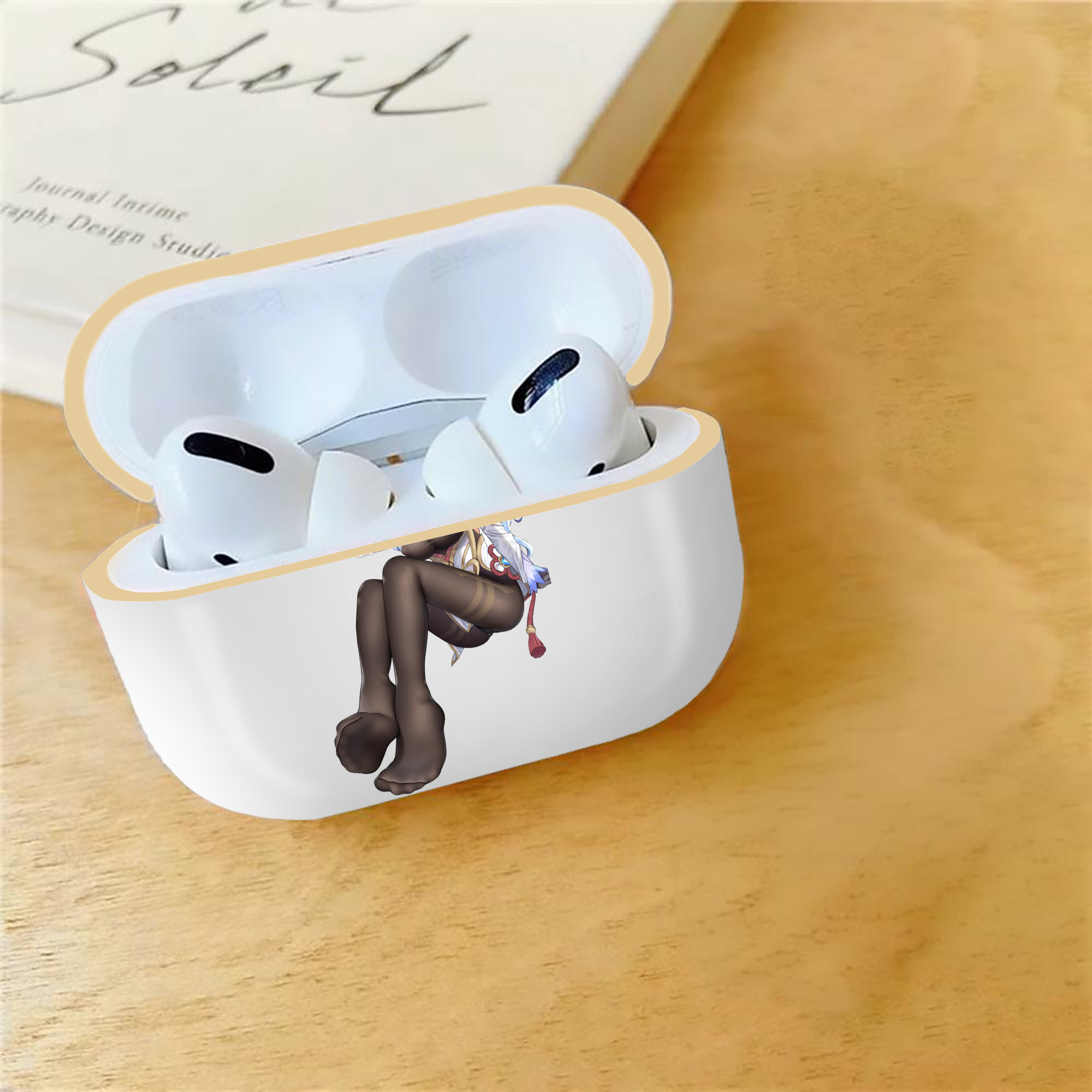 げんし神 甘雨 かんう genshin Ganyu 【AirPods Pro用】ハードシェル保護ケース｜耐衝撃・防指紋・カラビナ付き商品仕様