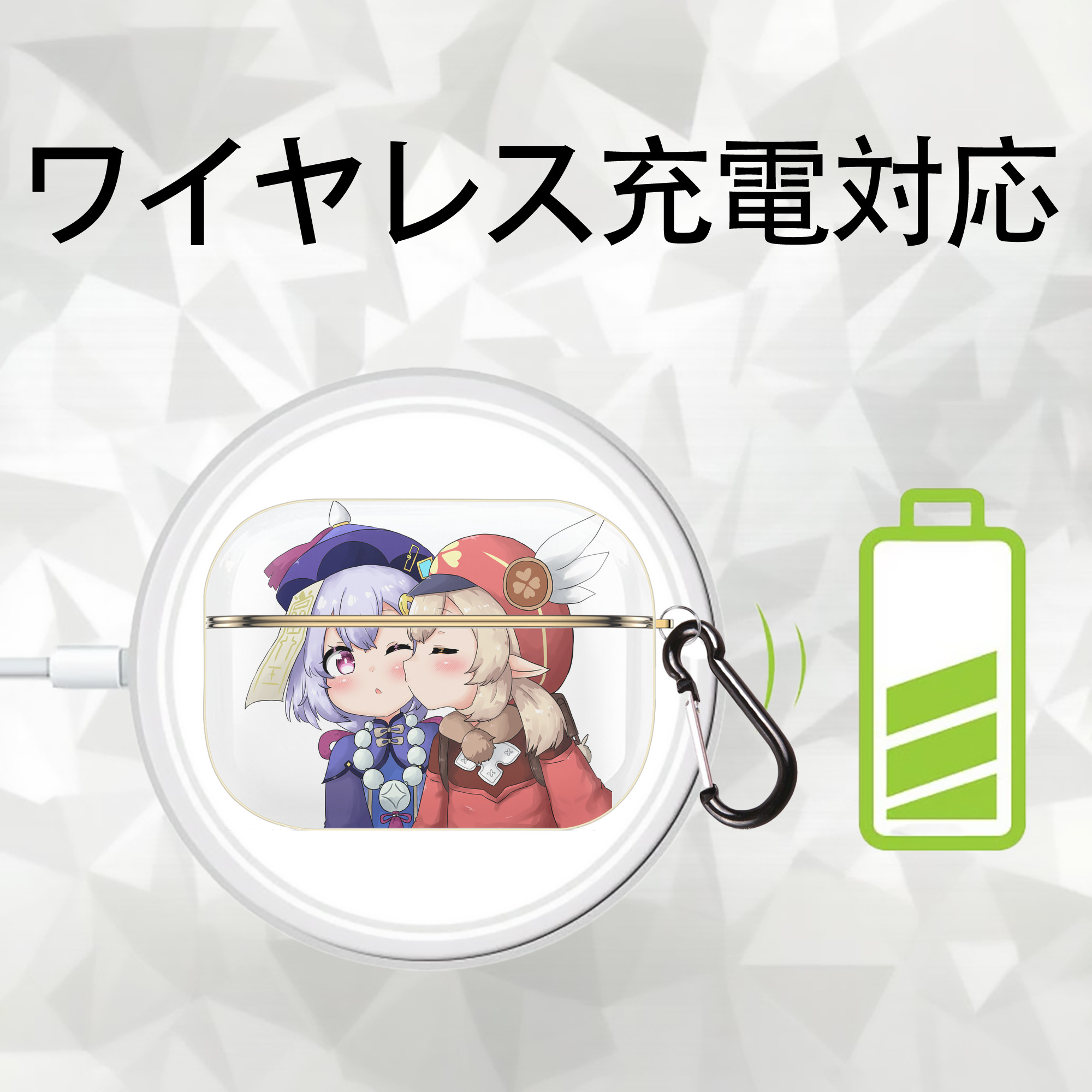 げんし神 七七 なな  genshin Nana 【AirPods Pro用】ハードシェル保護ケース｜耐衝撃・防指紋・カラビナ付き商品仕様
