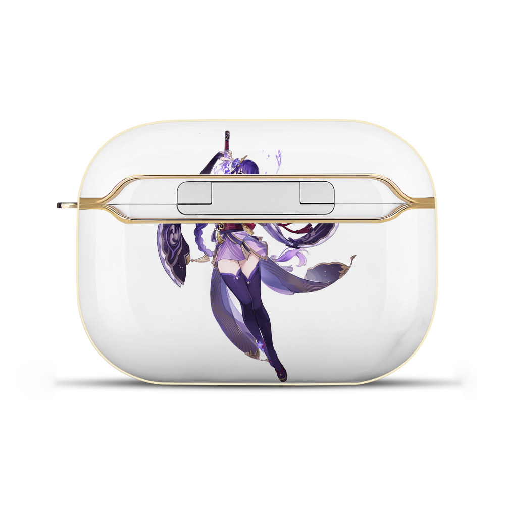 げんし神 雷電将軍 らいでんしょうぐん genshin Raiden Shogun 【AirPods Pro用】ハードシェル保護ケース｜耐衝撃・防指紋・カラビナ付き商品仕様