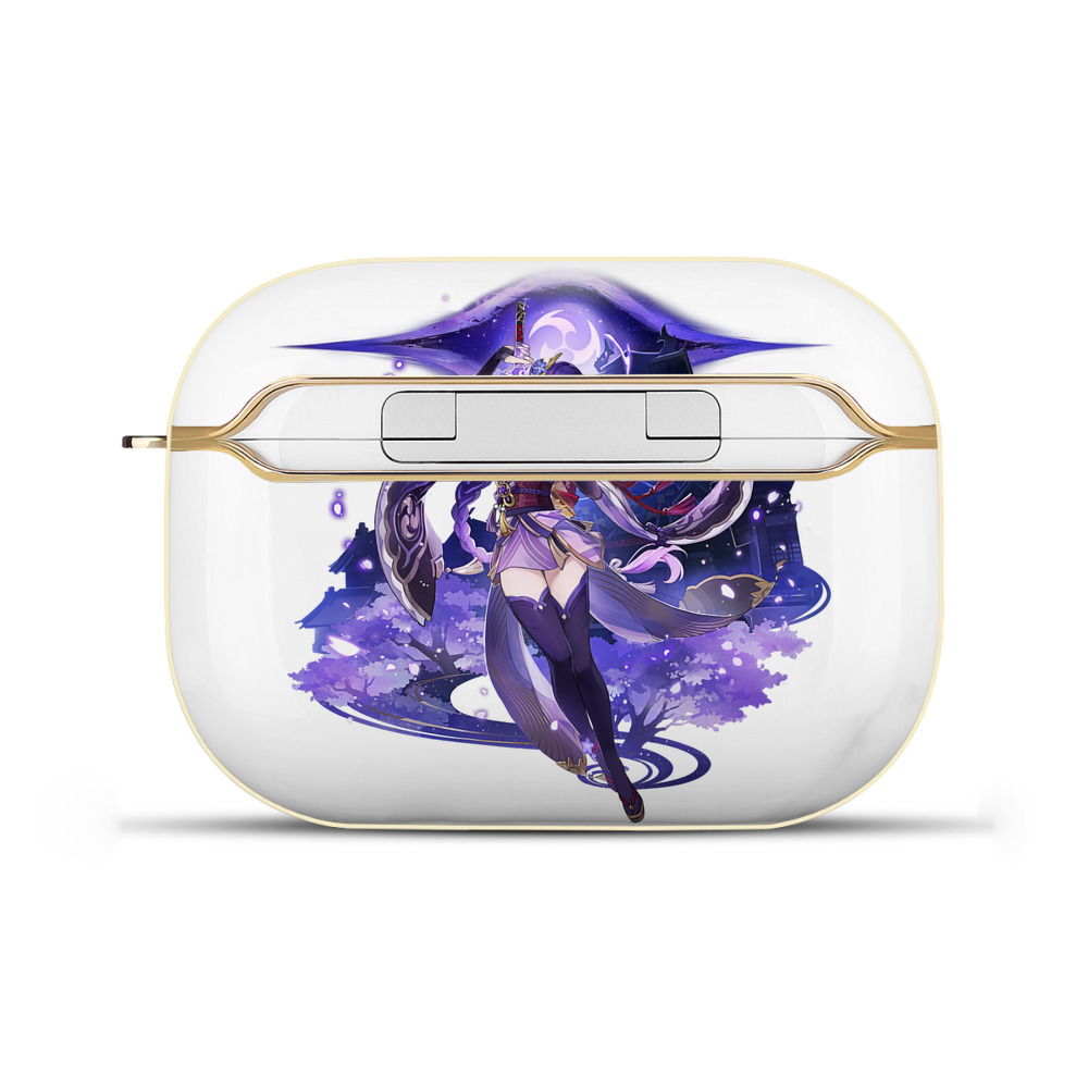 げんし神 雷電将軍 らいでんしょうぐん genshin Raiden Shogun 【AirPods Pro用】ハードシェル保護ケース｜耐衝撃・防指紋・カラビナ付き商品仕様