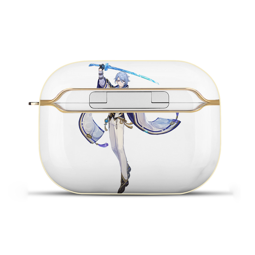 げんし神 神里綾人 かみさとあやと genshin Kamisato Ayato 【AirPods Pro用】ハードシェル保護ケース｜耐衝撃・防指紋・カラビナ付き商品仕様