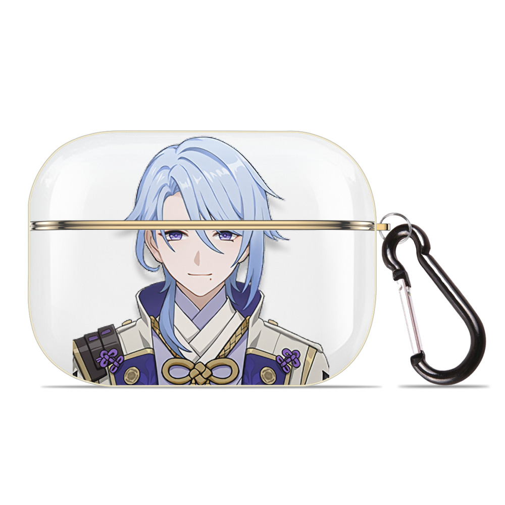 げんし神 神里綾人 かみさとあやと genshin Kamisato Ayato 【AirPods Pro用】ハードシェル保護ケース｜耐衝撃・防指紋・カラビナ付き商品仕様