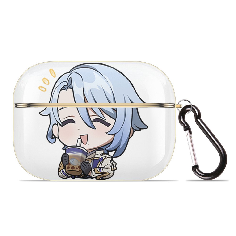 げんし神 神里綾人 かみさとあやと genshin Kamisato Ayato 【AirPods Pro用】ハードシェル保護ケース｜耐衝撃・防指紋・カラビナ付き商品仕様