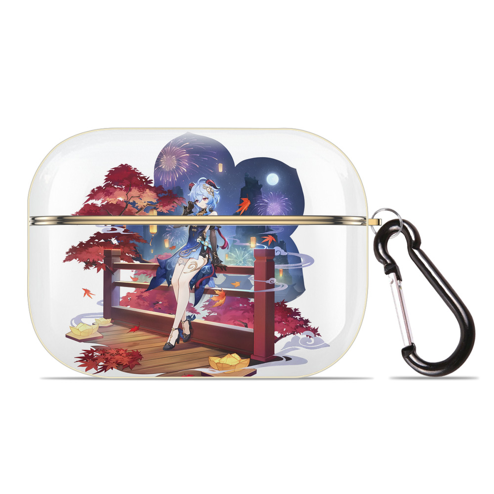 げんし神 甘雨 かんう genshin Ganyu 【AirPods Pro用】ハードシェル保護ケース｜耐衝撃・防指紋・カラビナ付き商品仕様