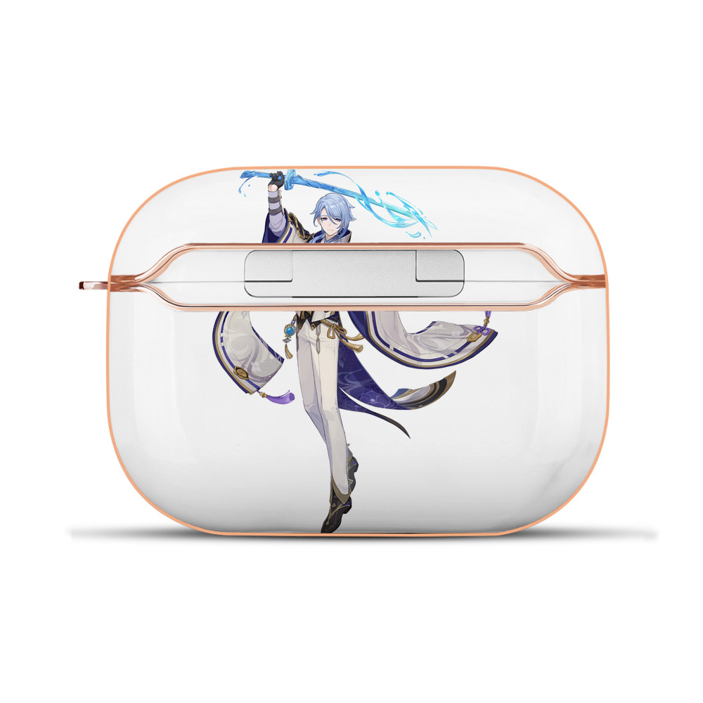 げんし神 神里綾人 かみさとあやと genshin Kamisato Ayato 【AirPods Pro用】ハードシェル保護ケース｜耐衝撃・防指紋・カラビナ付き商品仕様