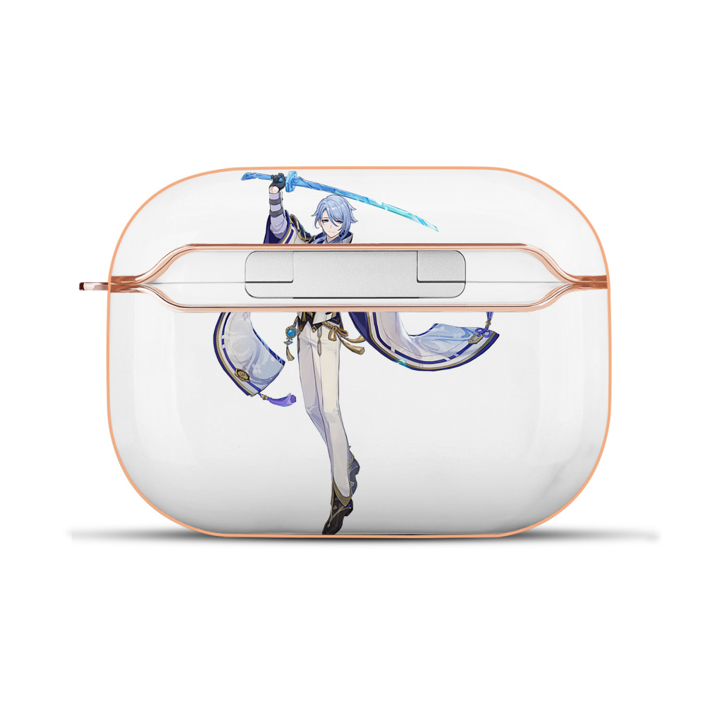 げんし神 神里綾人 かみさとあやと genshin Kamisato Ayato 【AirPods Pro用】ハードシェル保護ケース｜耐衝撃・防指紋・カラビナ付き商品仕様