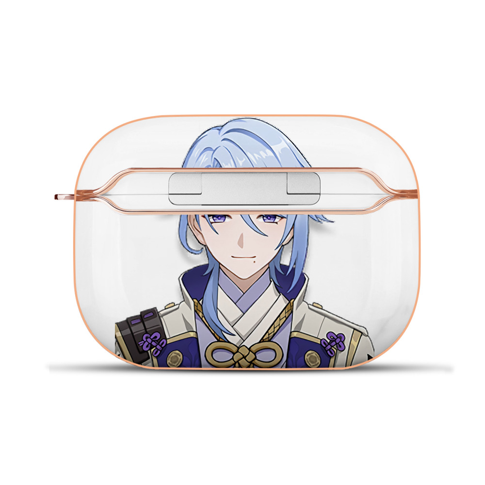 げんし神 神里綾人 かみさとあやと genshin Kamisato Ayato 【AirPods Pro用】ハードシェル保護ケース｜耐衝撃・防指紋・カラビナ付き商品仕様