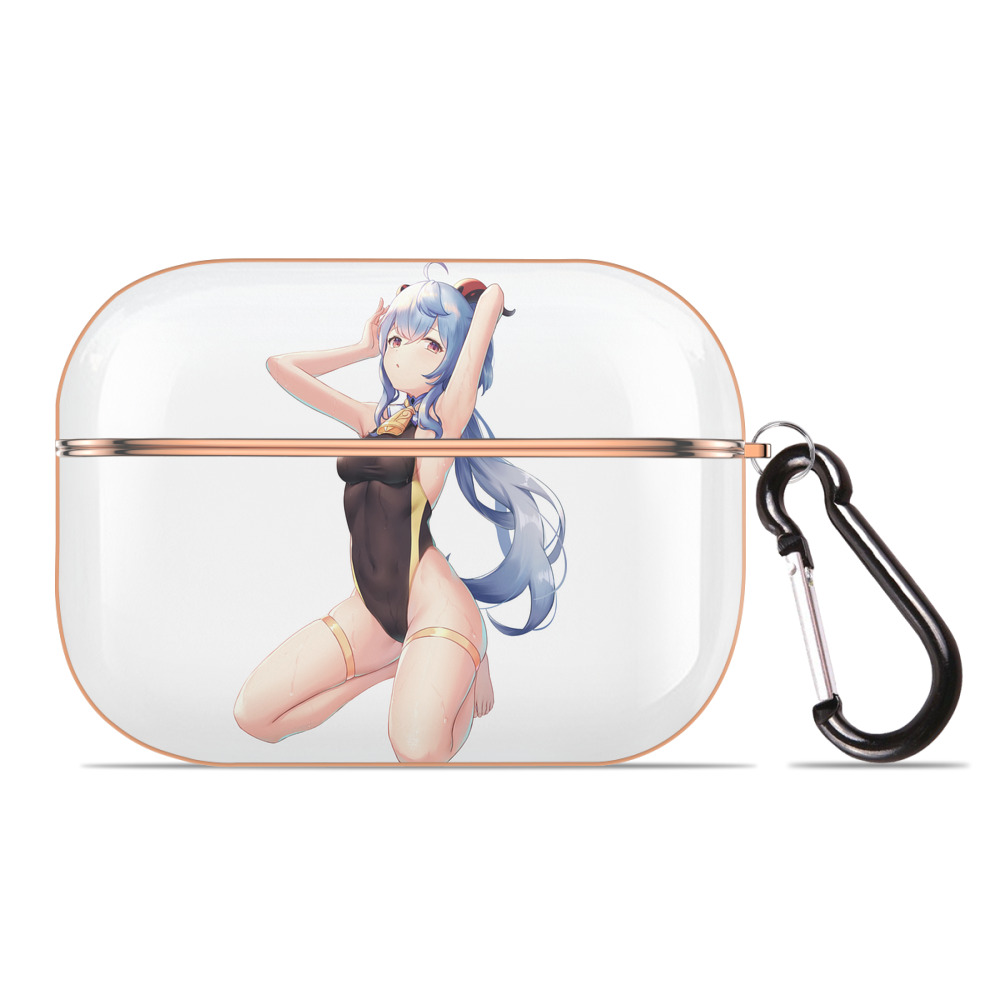 げんし神 甘雨 かんう genshin Ganyu 【AirPods Pro用】ハードシェル保護ケース｜耐衝撃・防指紋・カラビナ付き商品仕様