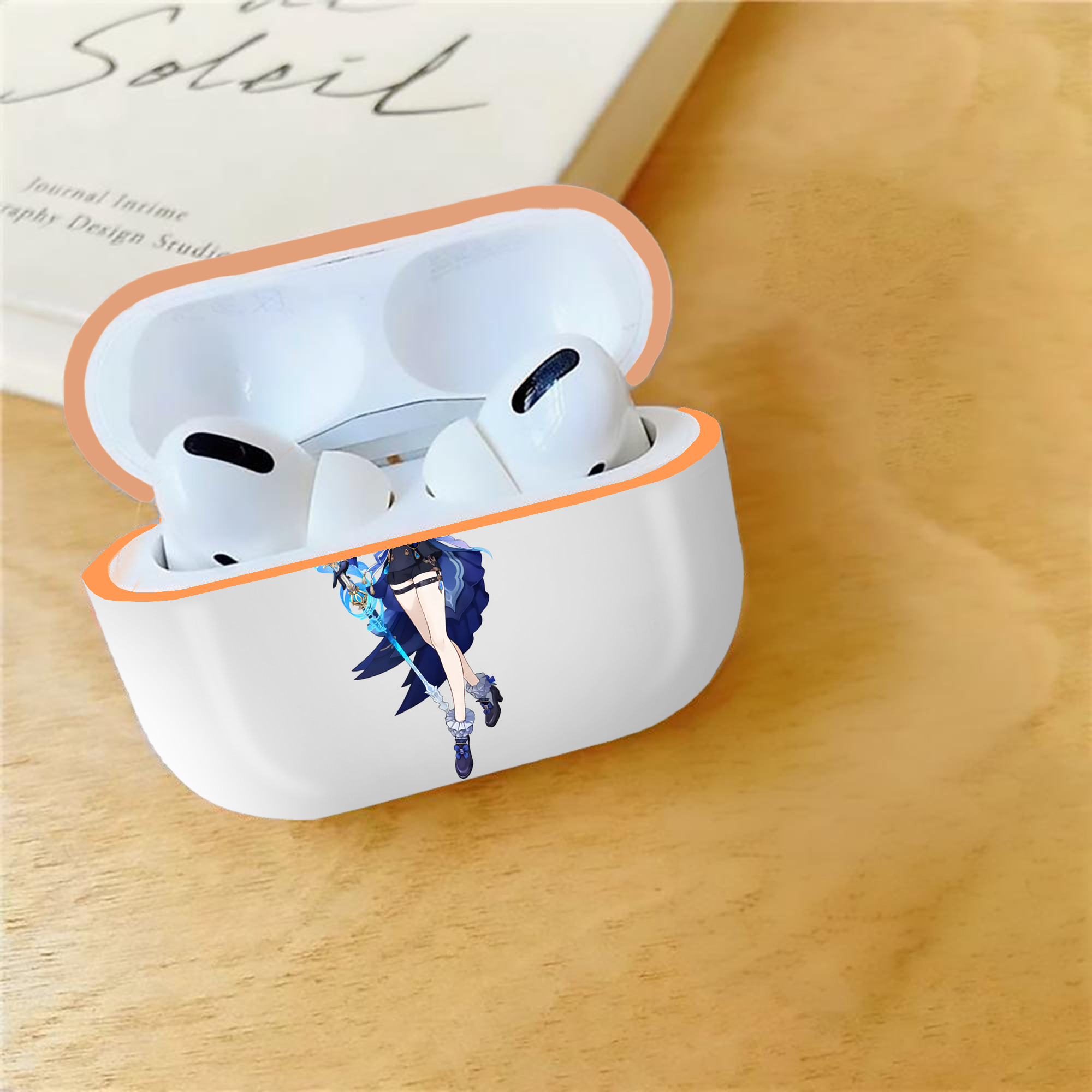 げんし神 フリーナ genshin Furina 【AirPods Pro用】ハードシェル保護ケース｜耐衝撃・防指紋・カラビナ付き商品仕様