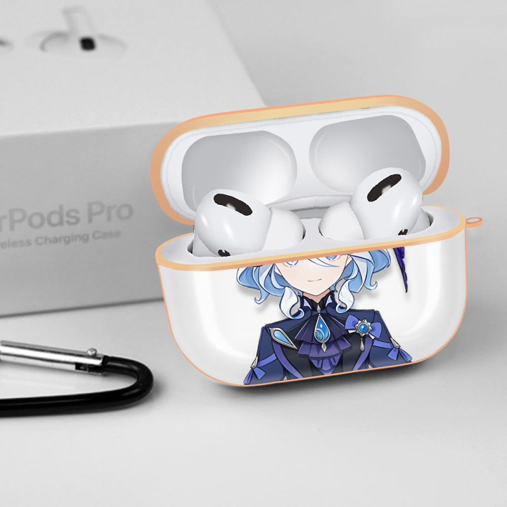 げんし神 フリーナ genshin Furina 【AirPods Pro用】ハードシェル保護ケース｜耐衝撃・防指紋・カラビナ付き商品仕様
