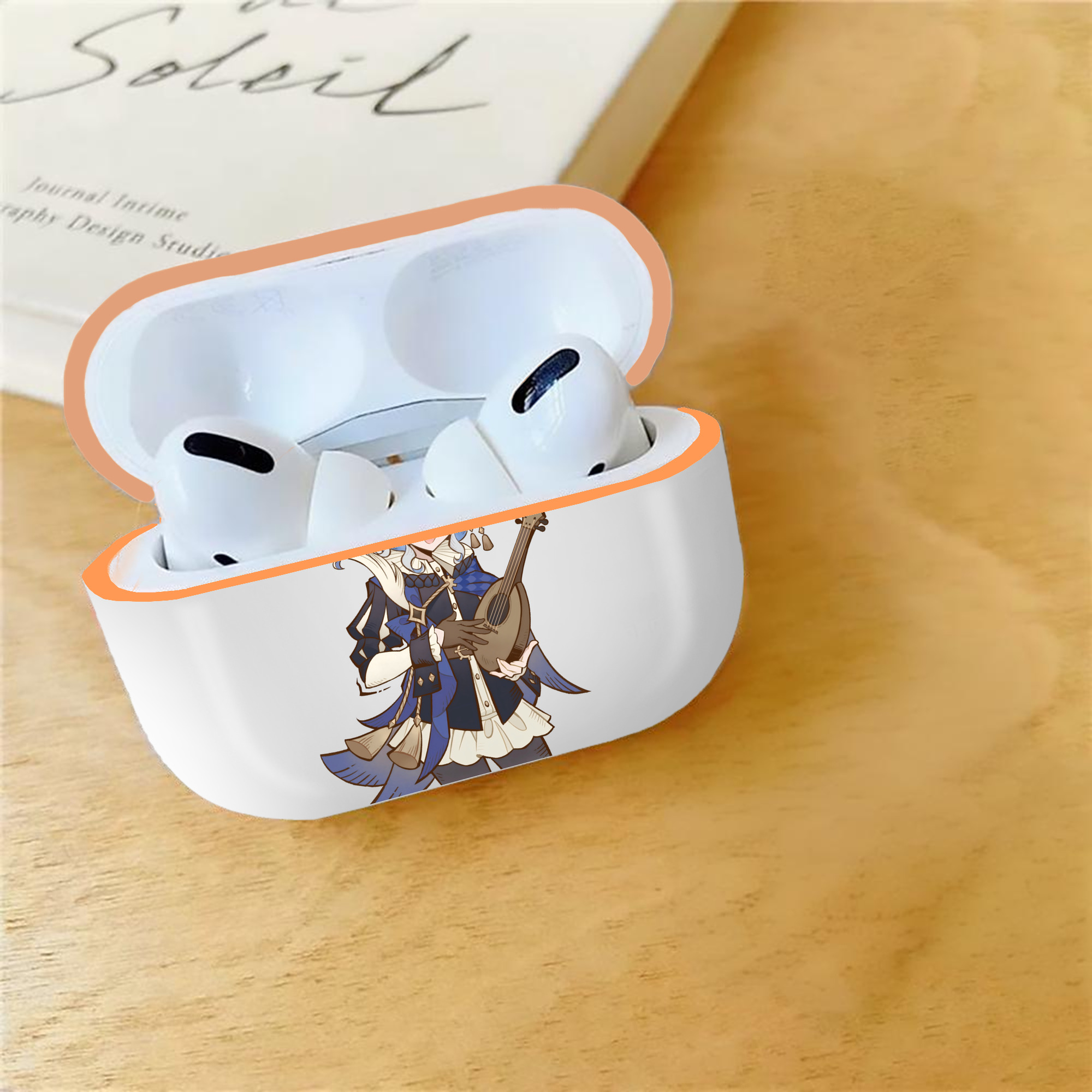 げんし神 フリーナ genshin Furina 【AirPods Pro用】ハードシェル保護ケース｜耐衝撃・防指紋・カラビナ付き商品仕様