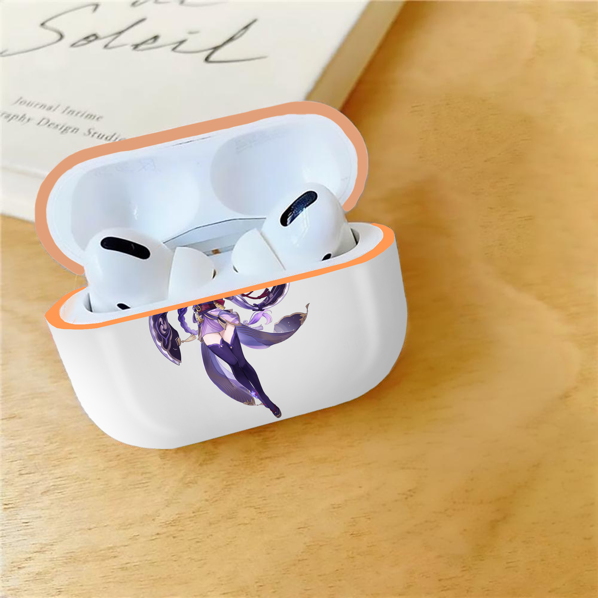 げんし神 雷電将軍 らいでんしょうぐん genshin Raiden Shogun 【AirPods Pro用】ハードシェル保護ケース｜耐衝撃・防指紋・カラビナ付き商品仕様